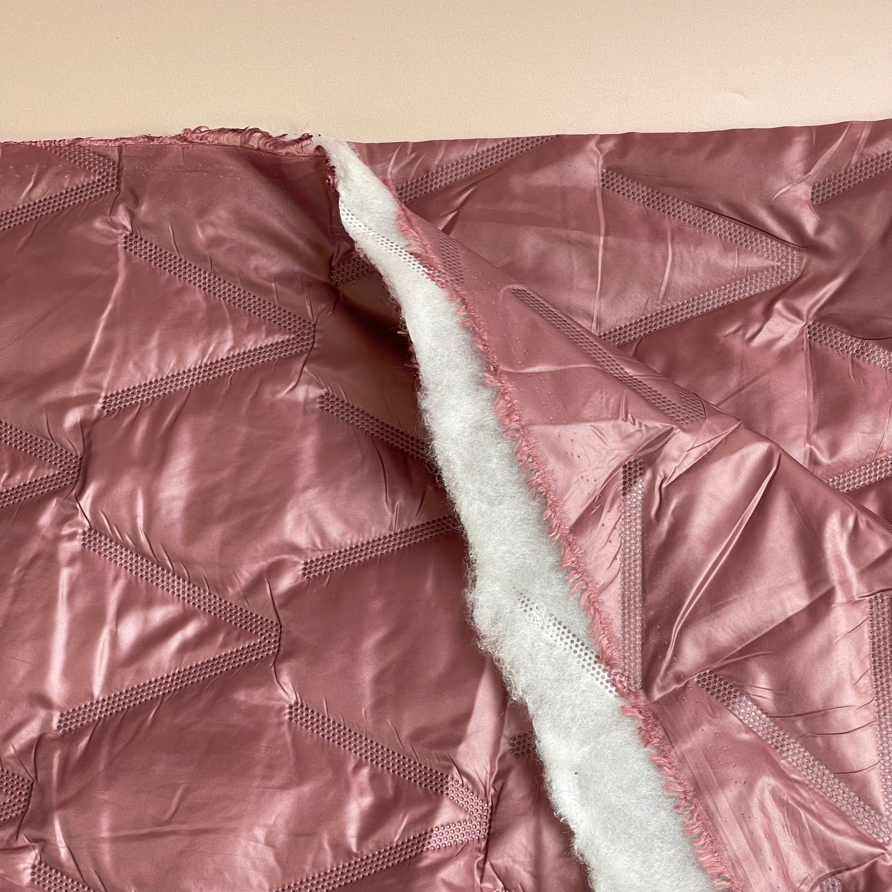 Reversible Quilted Puffer Fabric in Rosewood