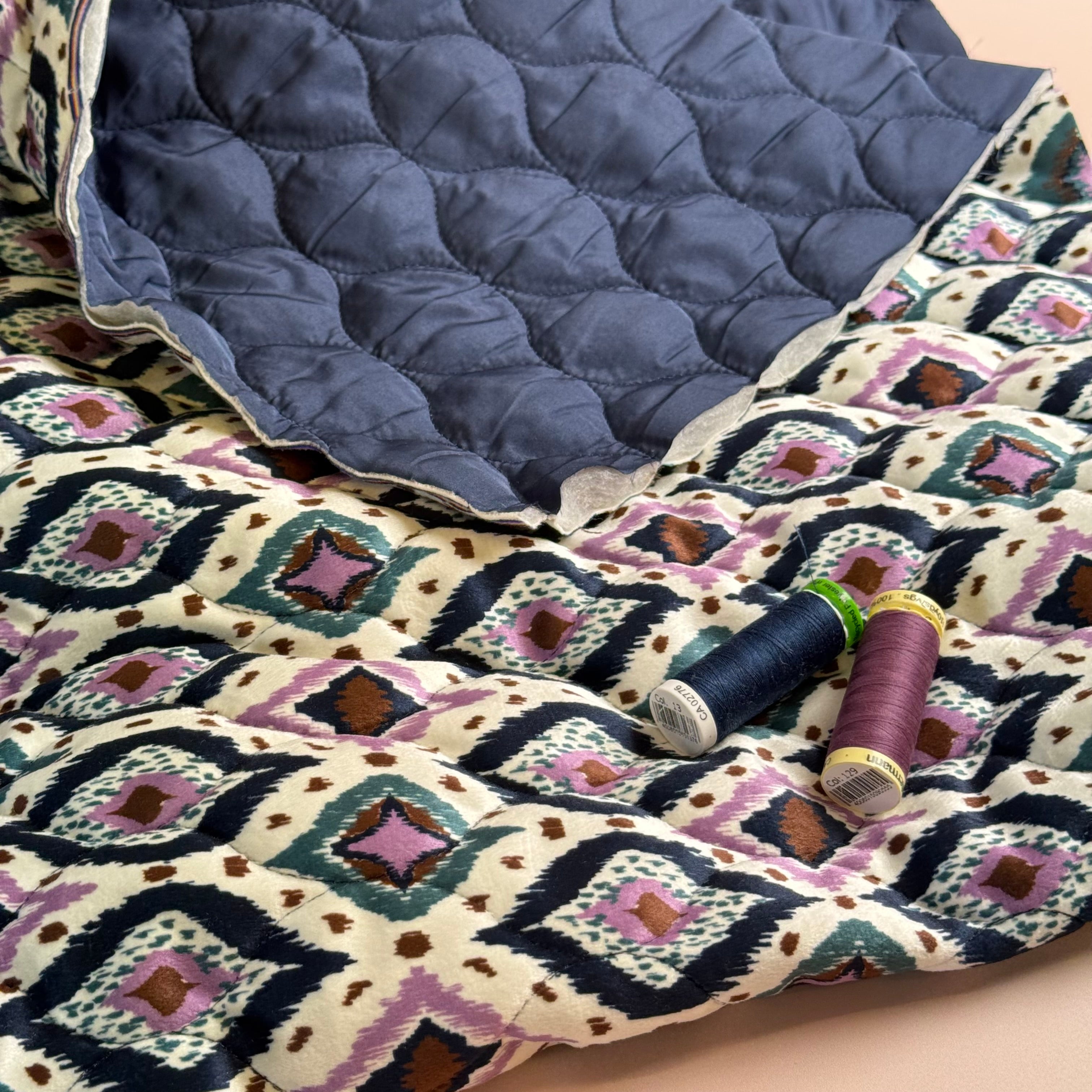 Bohemian Quilted Velvet Coating Fabric