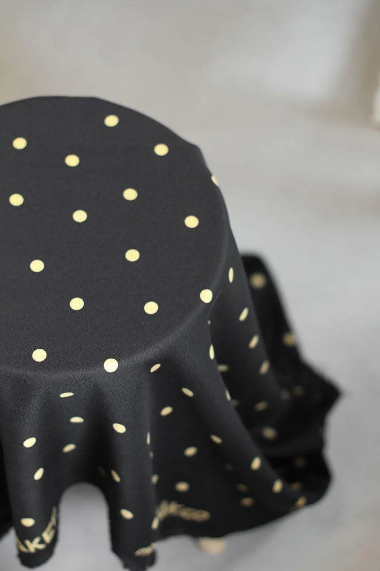 PRE-ORDER arriving by 18 Sep -  Mind The MAKER - Jolly Dot Black ECOVERO™ Viscose Crepe Fabric