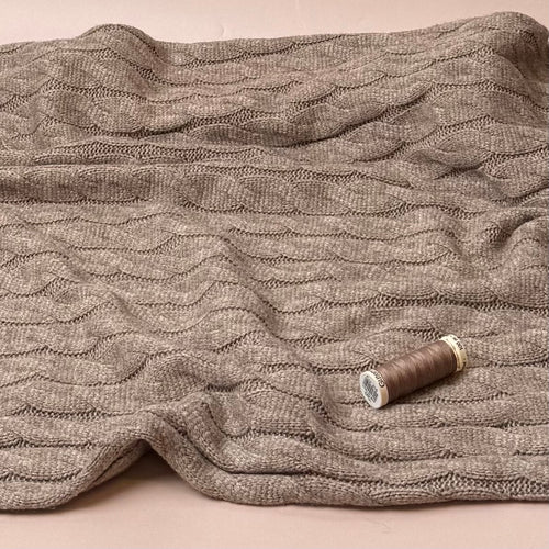 Nordic Heavy Cable Knit in Taupe Melange