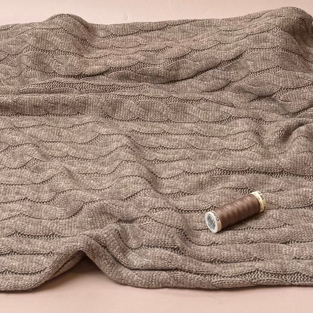 Nordic Heavy Cable Knit in Taupe Melange