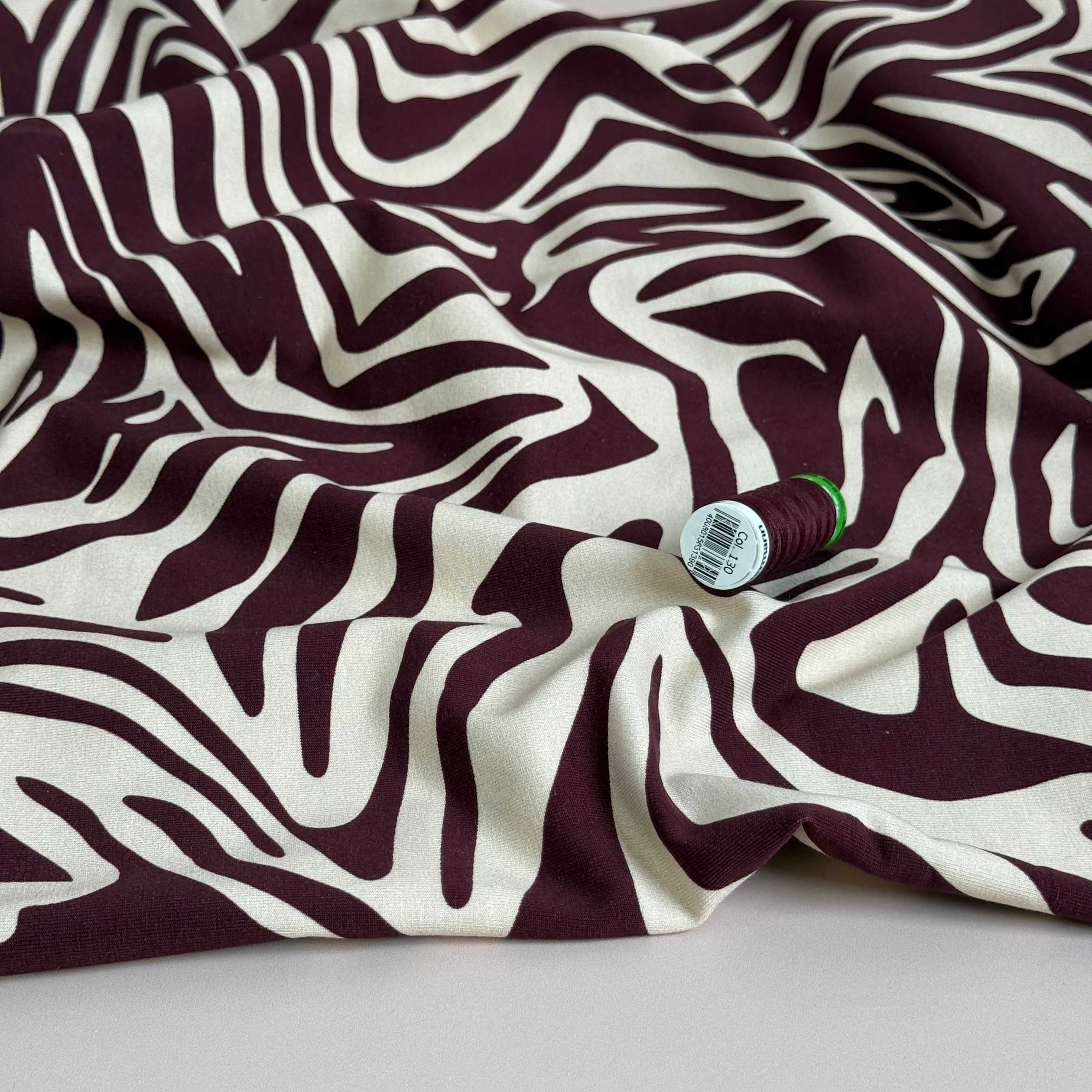 Danish Design - Zebra Bordeaux Cotton Jersey