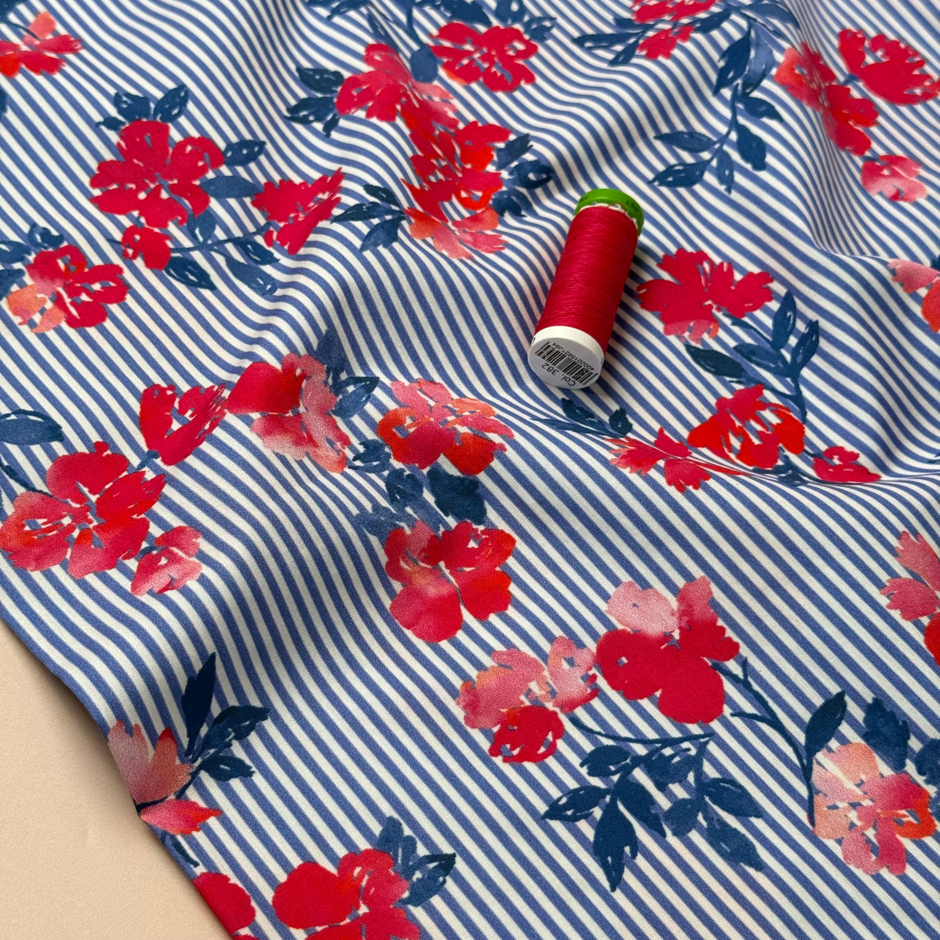My Dress Made - Sienna Striped & Floral Pure Cotton Fabric