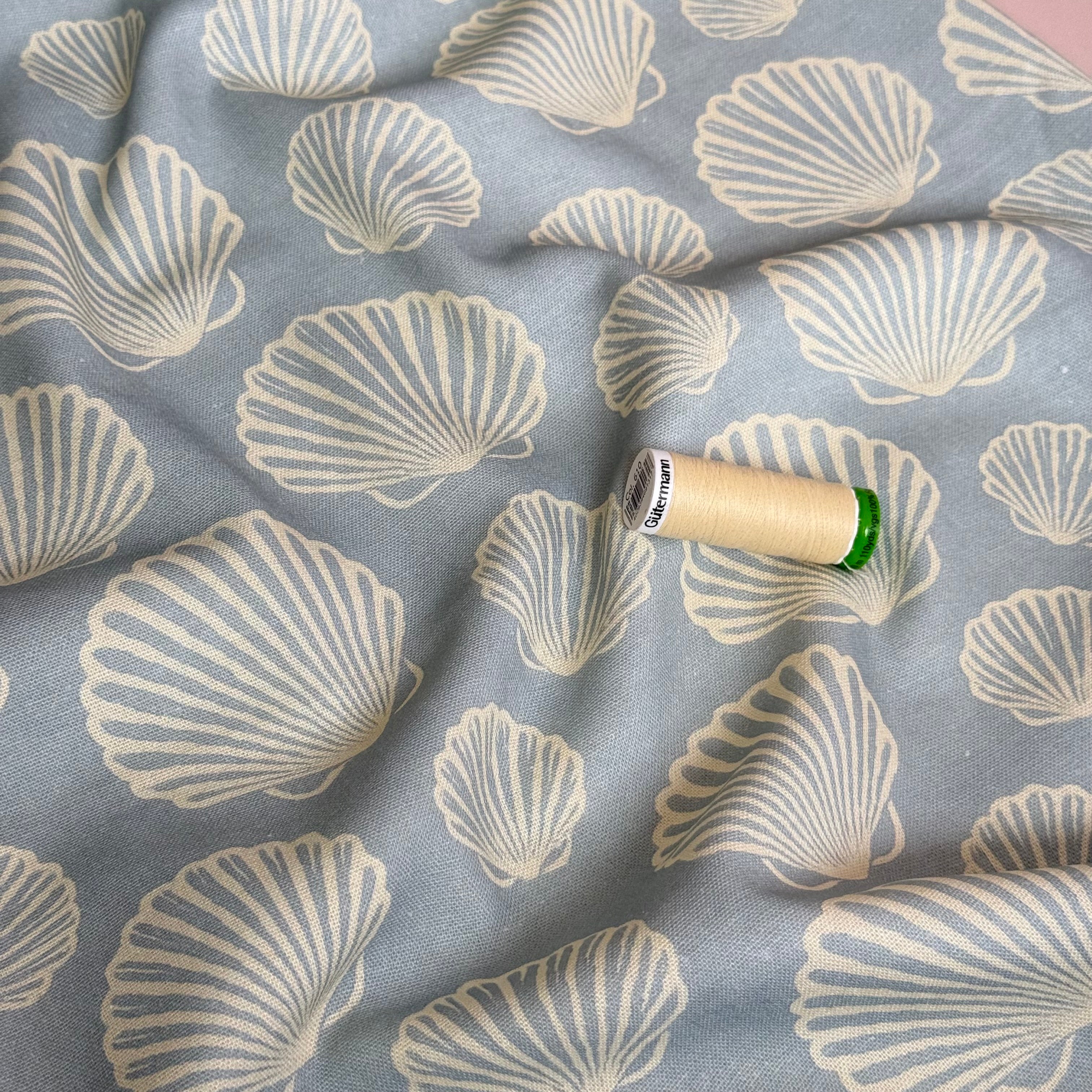 Oyster Shells Viscose Linen Fabric