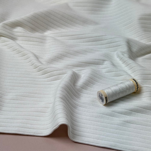 Off-White Cotton Ribbed Jersey