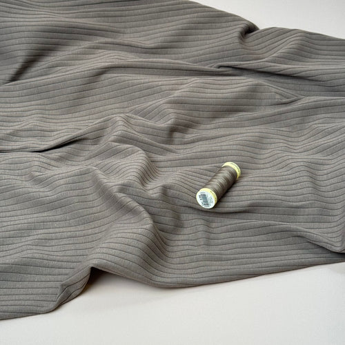 Taupe Cotton Ribbed Jersey