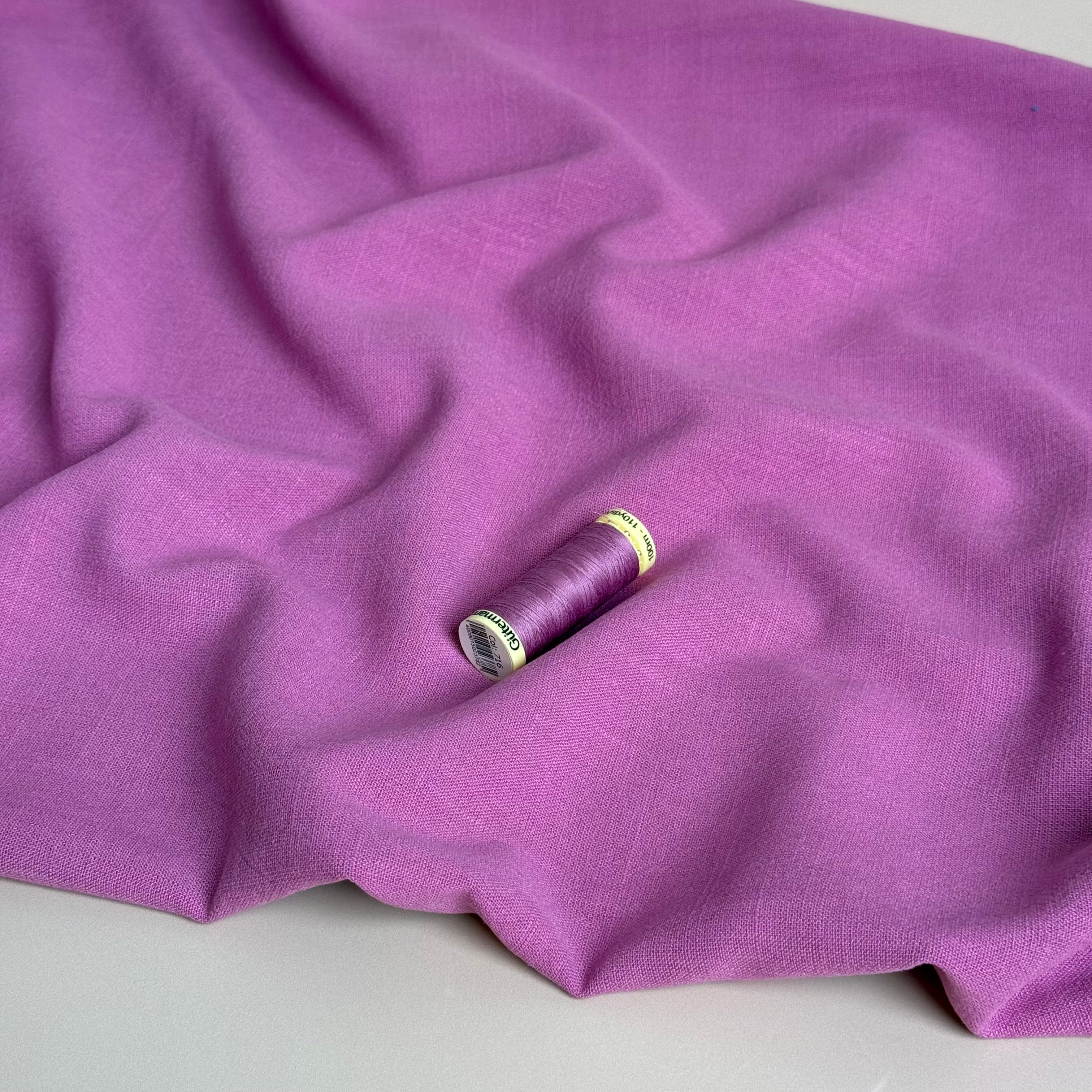 Flow Bubble Gum Viscose Linen Blend Dress Fabric
