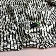 Broken Lines on Black Cotton French Terry