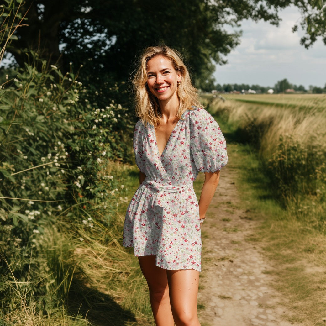 Spring Flower Field Cotton Double Gauze