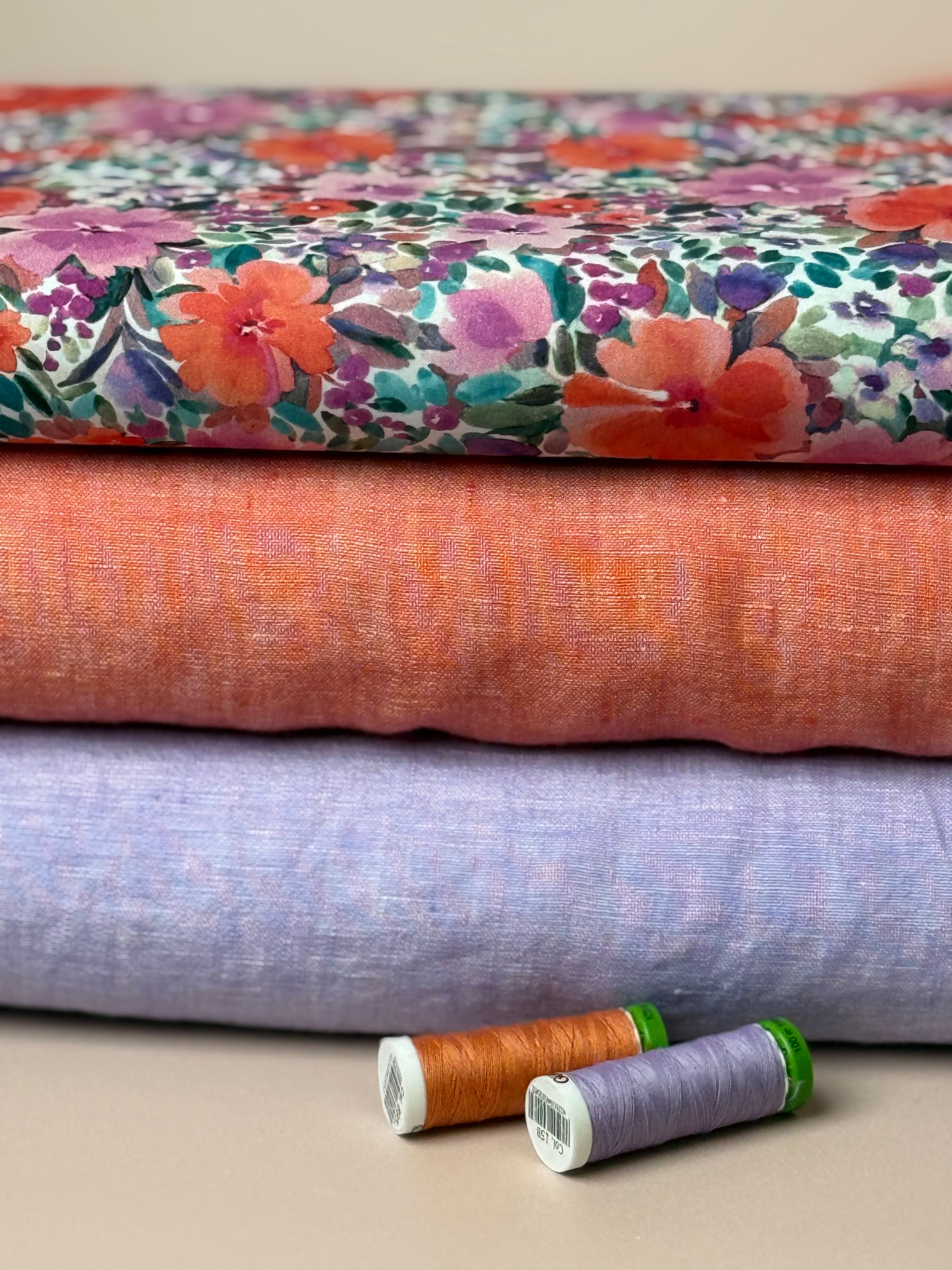 Watercolour Flowers Fine Cotton Poplin