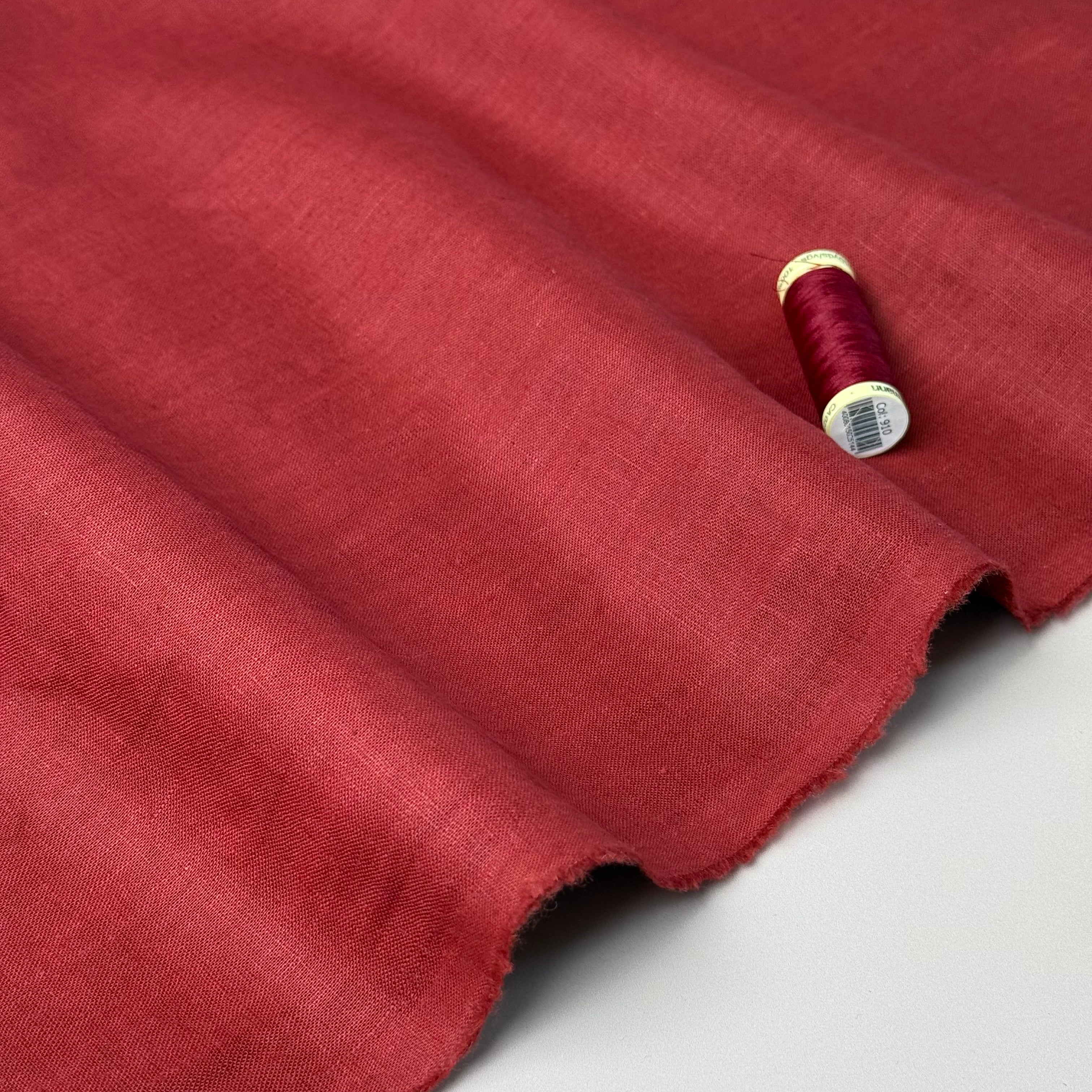 Breeze LIGHT Wine Red - Enzyme Washed Linen Fabric