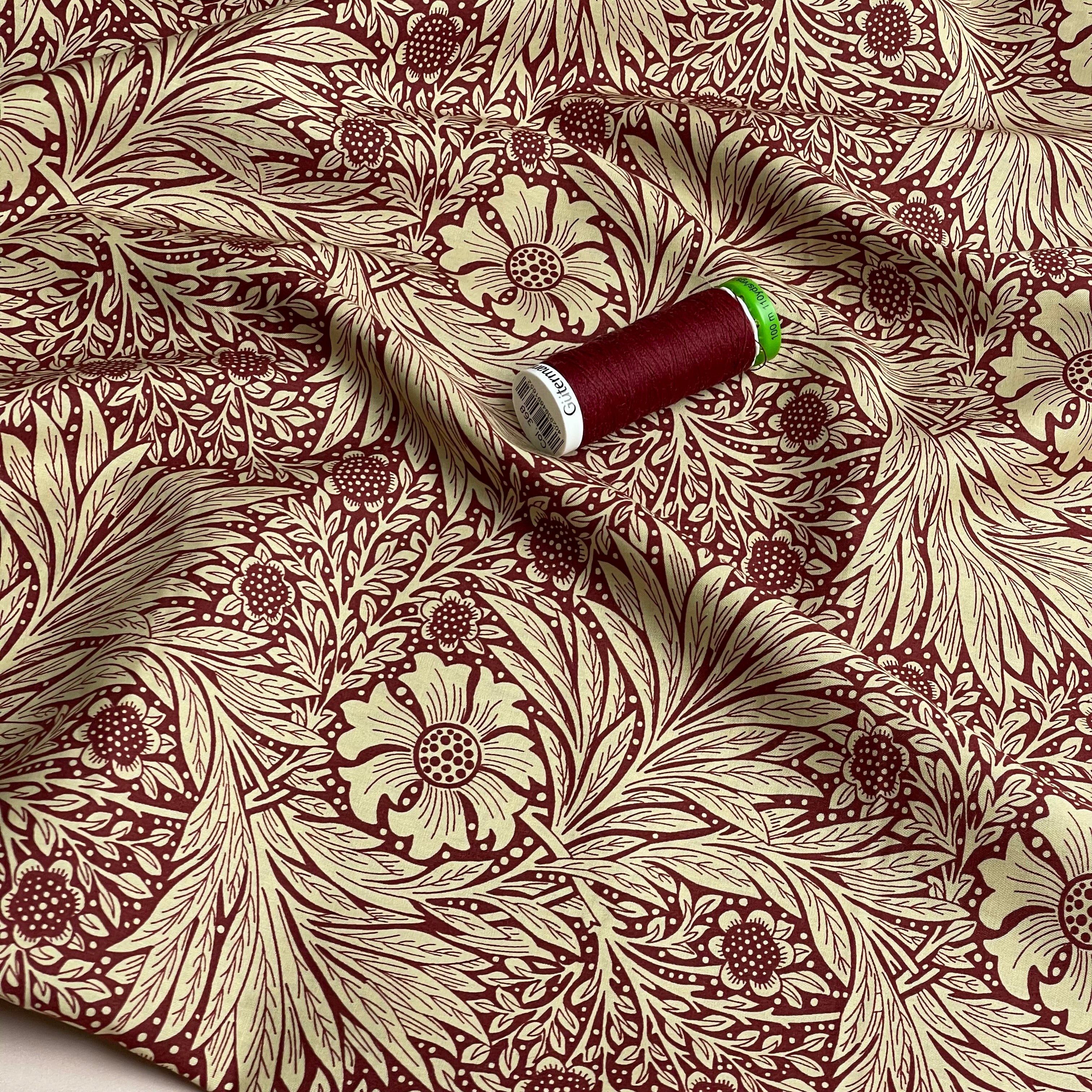 Victoria Burgundy Cotton Lawn Fabric