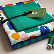 Make an Outfit Colour Bundle - Funky Shapes & Stripes Cotton French Terry with Ribbing