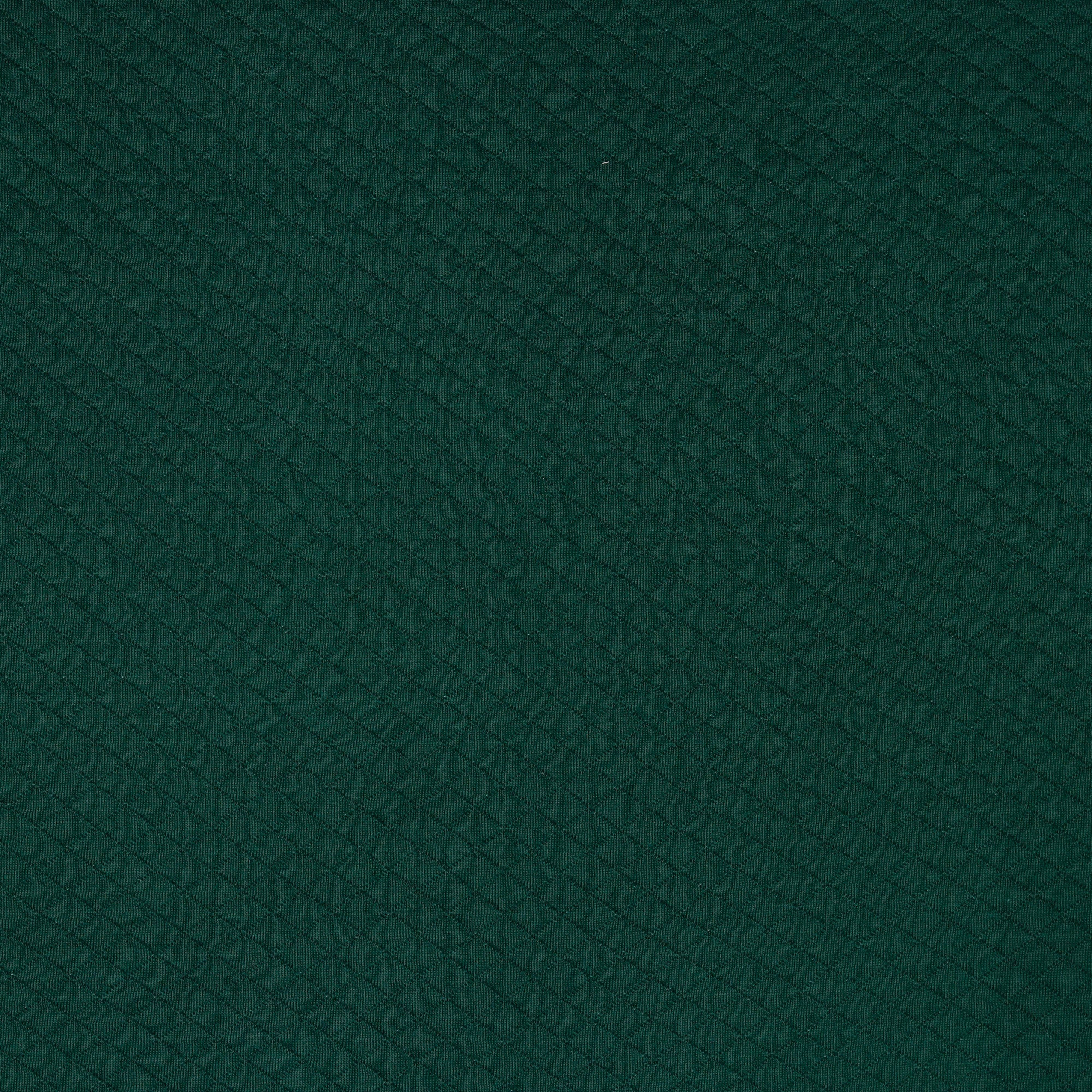REMNANT 1.70 metres - Diamond Jacquard Quilted Knit in Forest Green