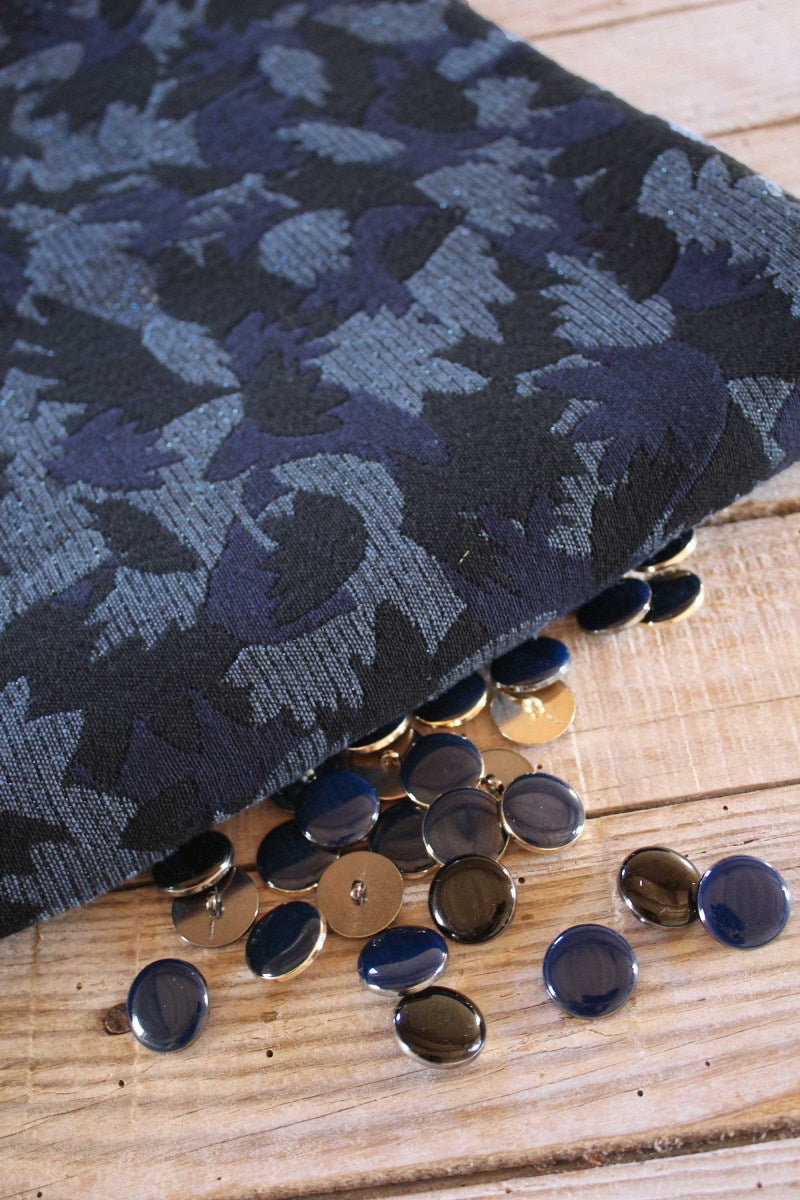 Églantine & Zoé - Blue Crocus Jacquard Fabric