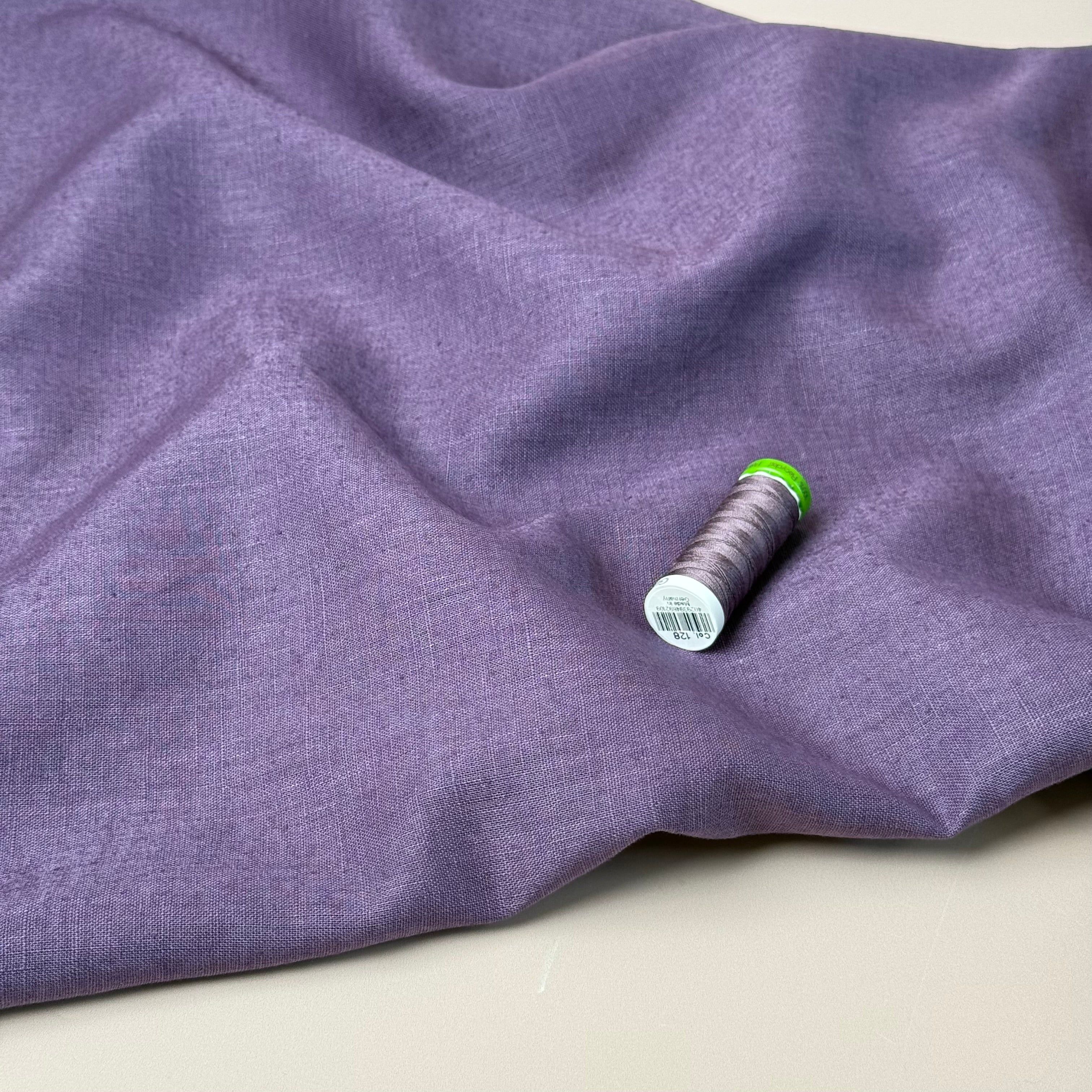 Breeze LIGHT Aubergine - Enzyme Washed Linen Fabric