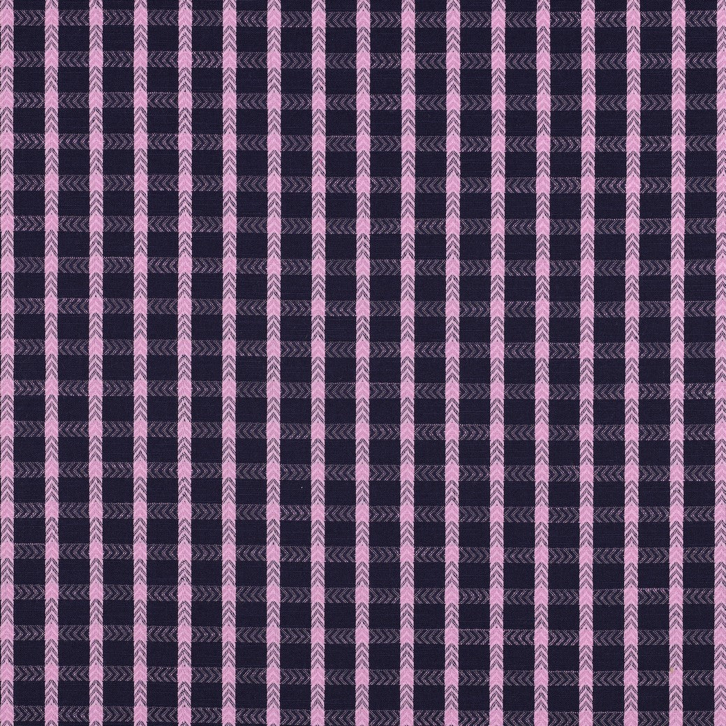 Boho Chevron Checks Navy Yarn Dyed Cotton Jacquard