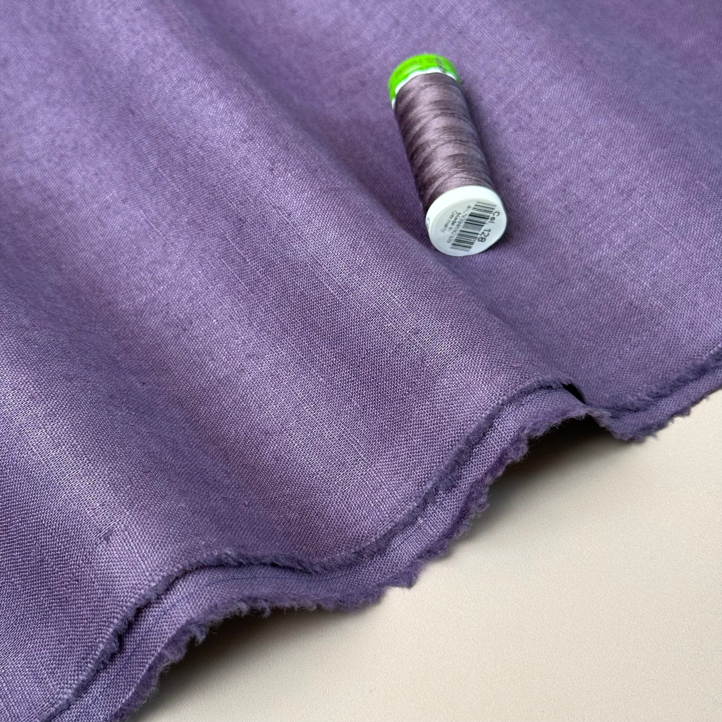 Breeze LIGHT Aubergine - Enzyme Washed Linen Fabric