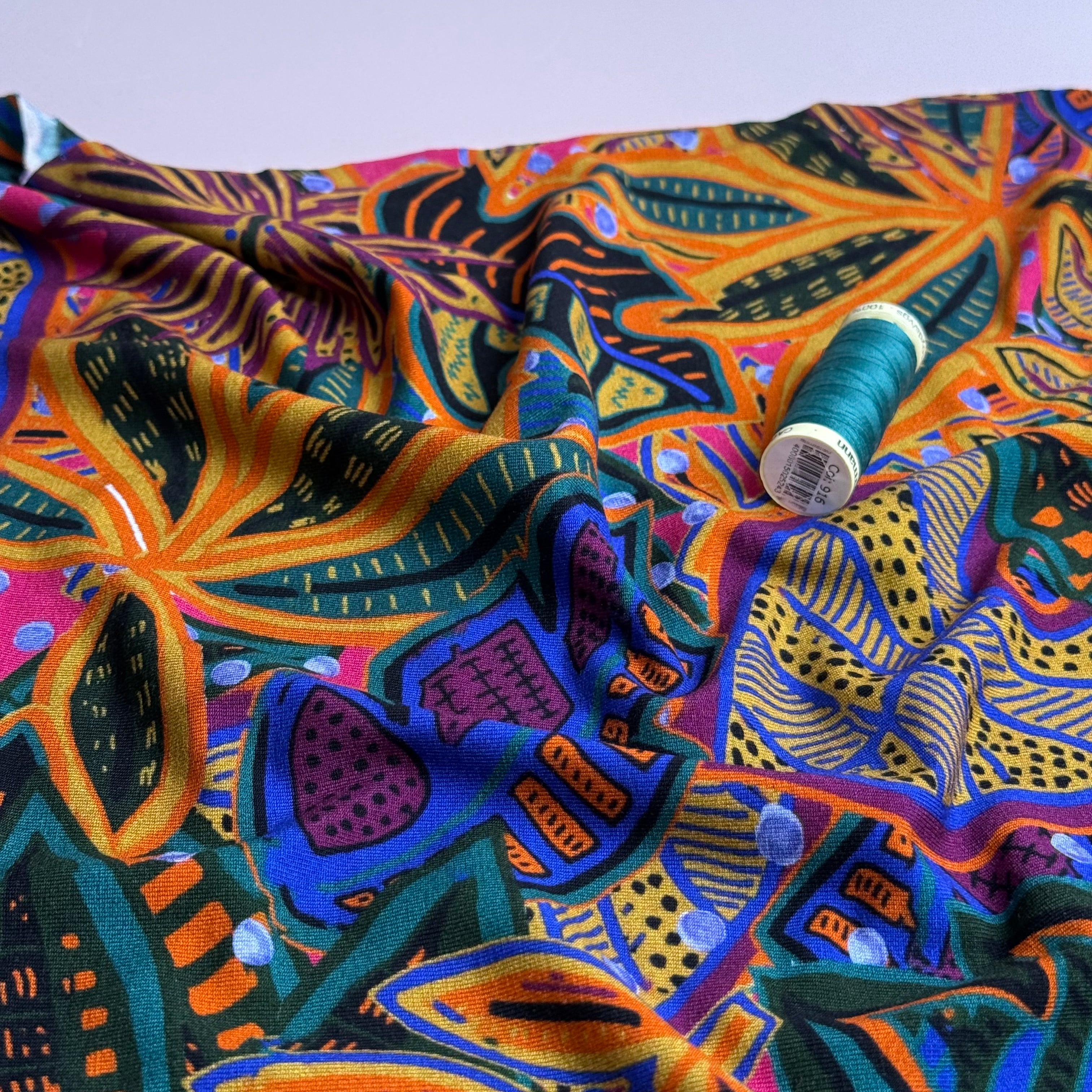 Tropical Leaves Viscose Jersey Fabric
