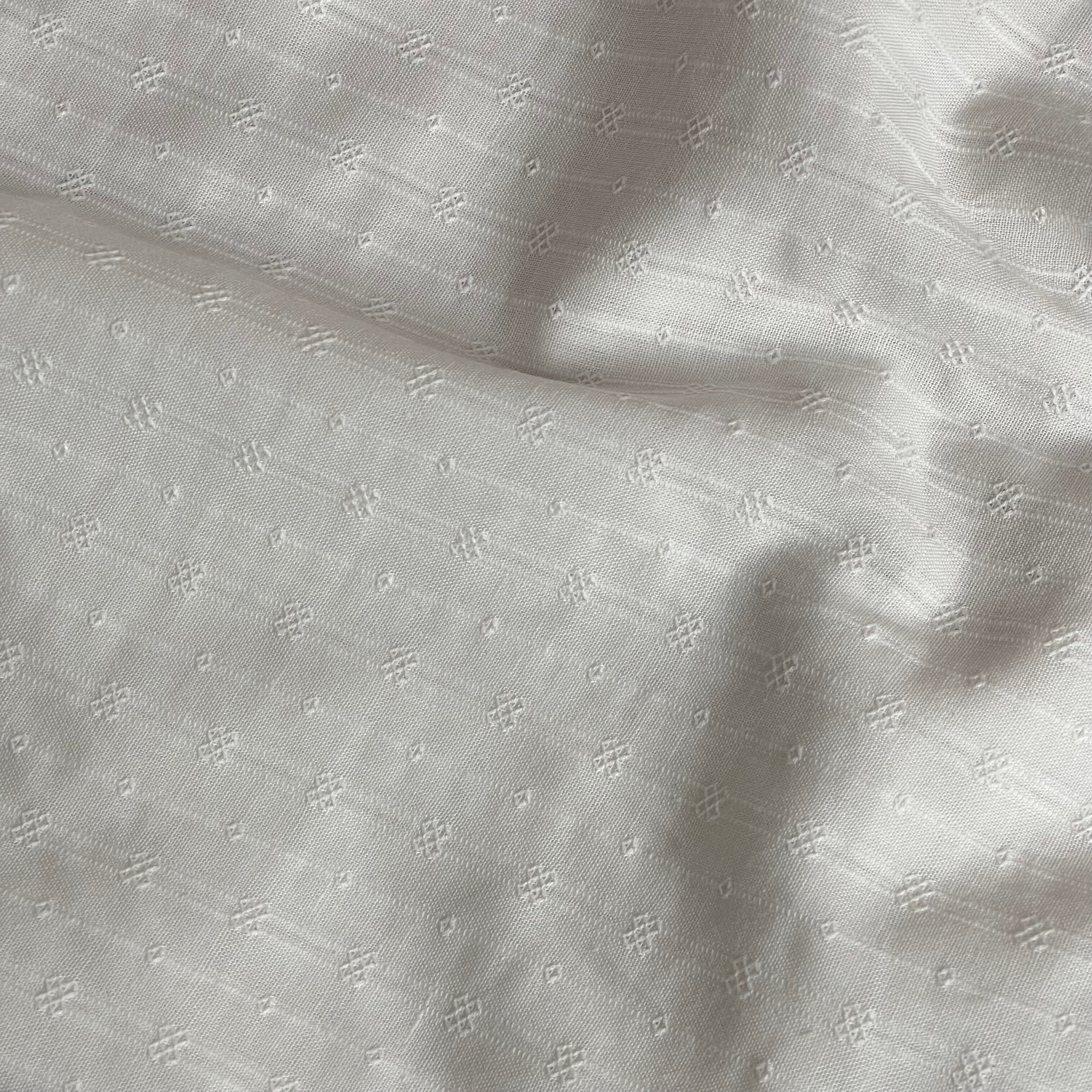 Lace Stripes in Off-white Cotton Fabric