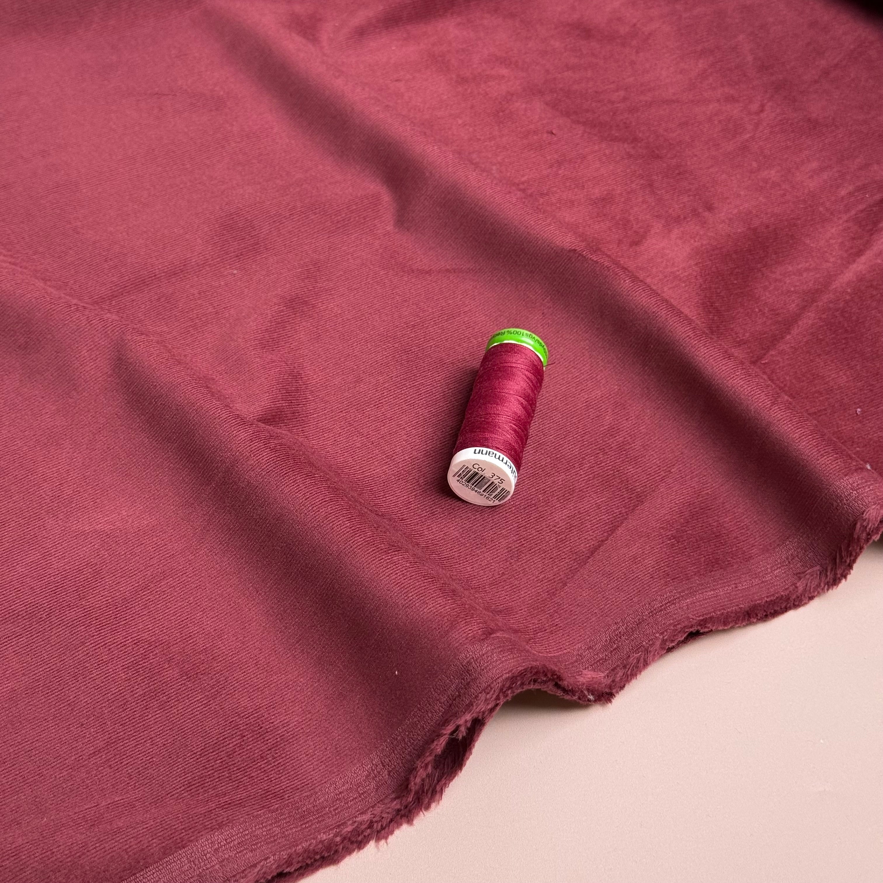 28 Wale Cotton Needlecord in Burgundy with Stretch