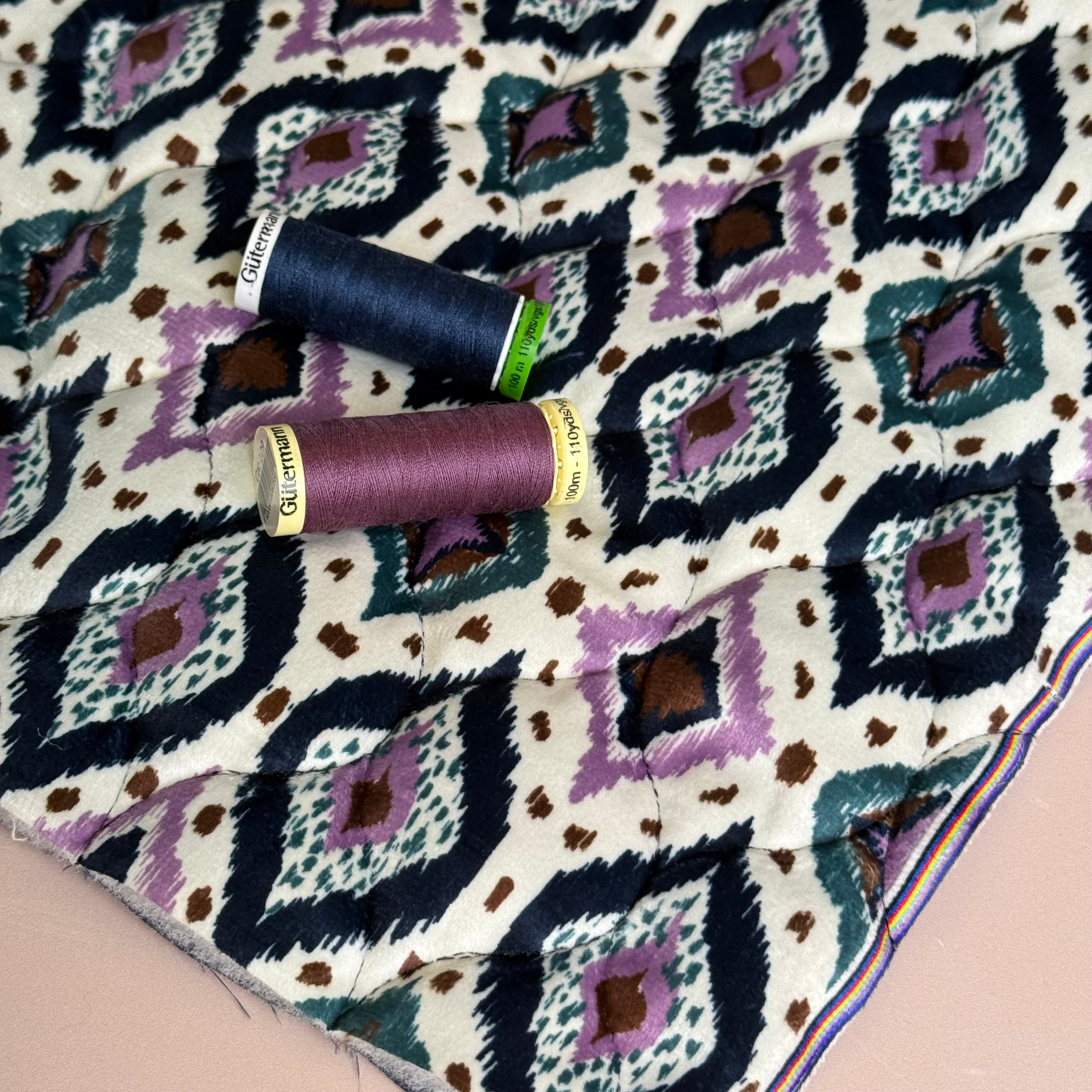 Bohemian Quilted Velvet Coating Fabric
