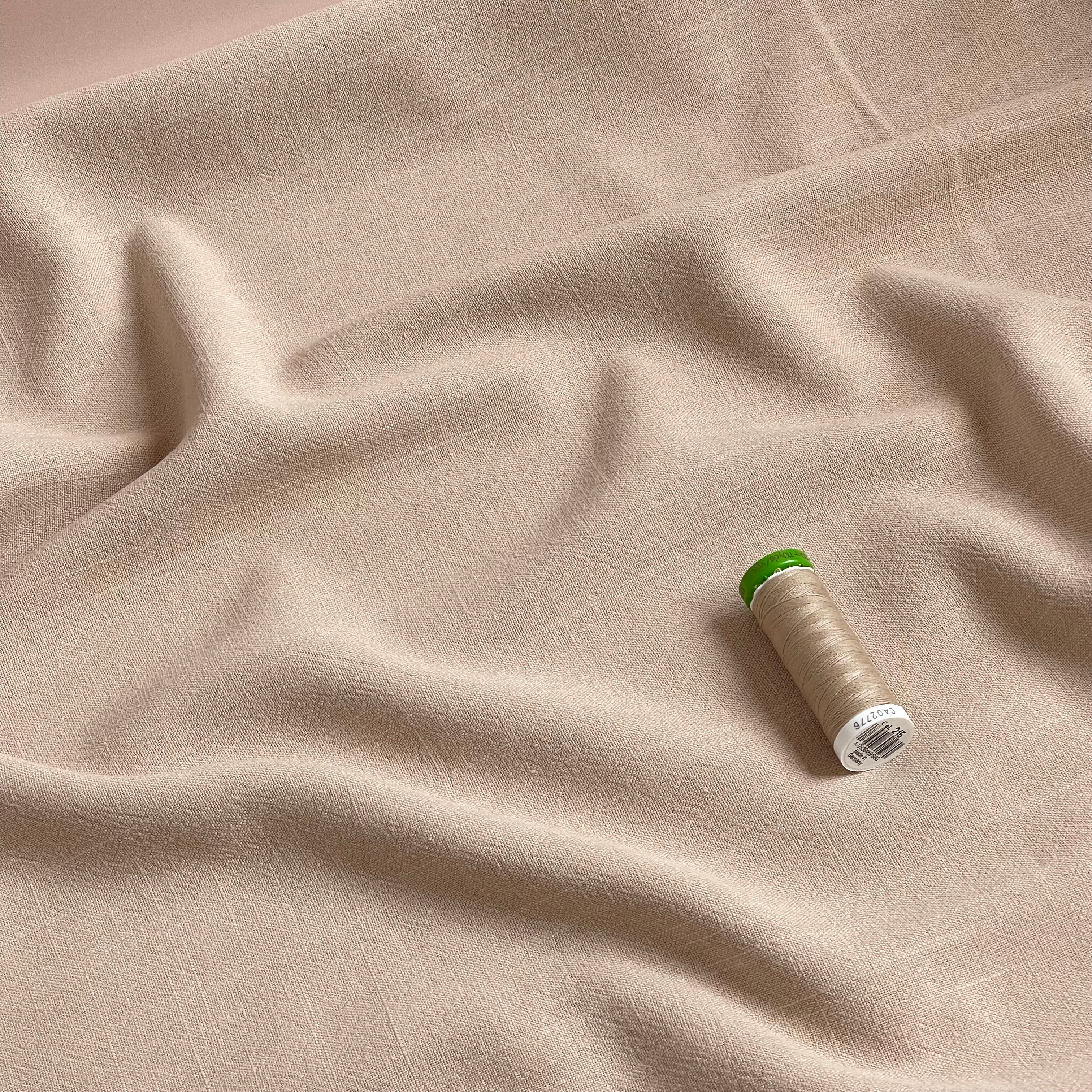 Flow Latte Viscose Linen Blend Dress Fabric