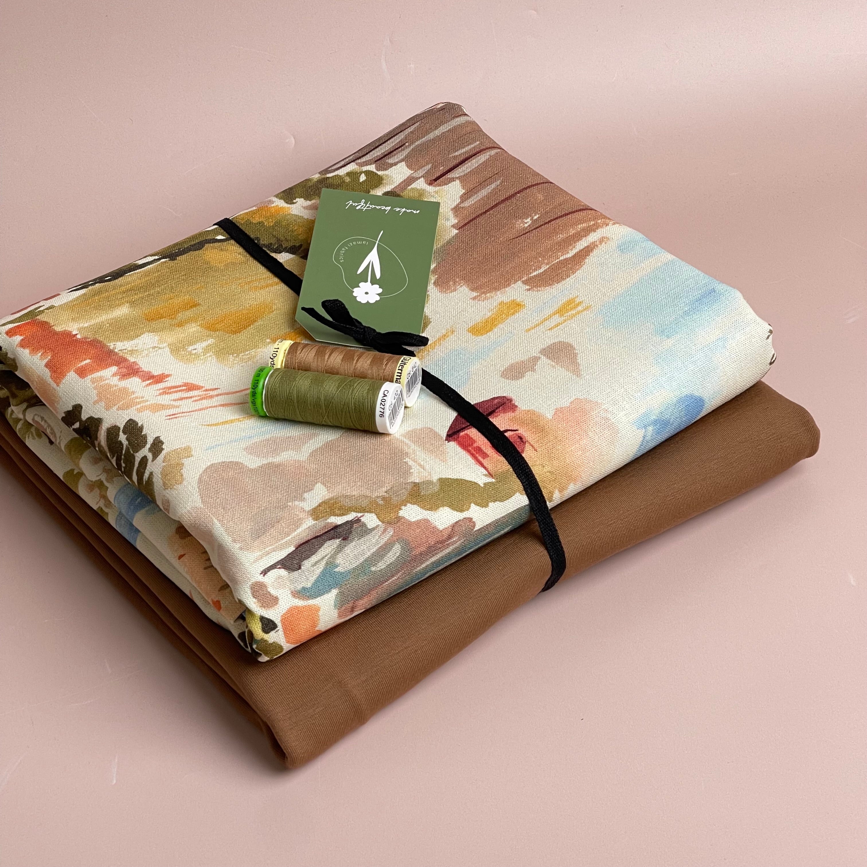 Make an Outfit Colour Bundle - Italian Landscape Viscose Linen & Cotton Jersey