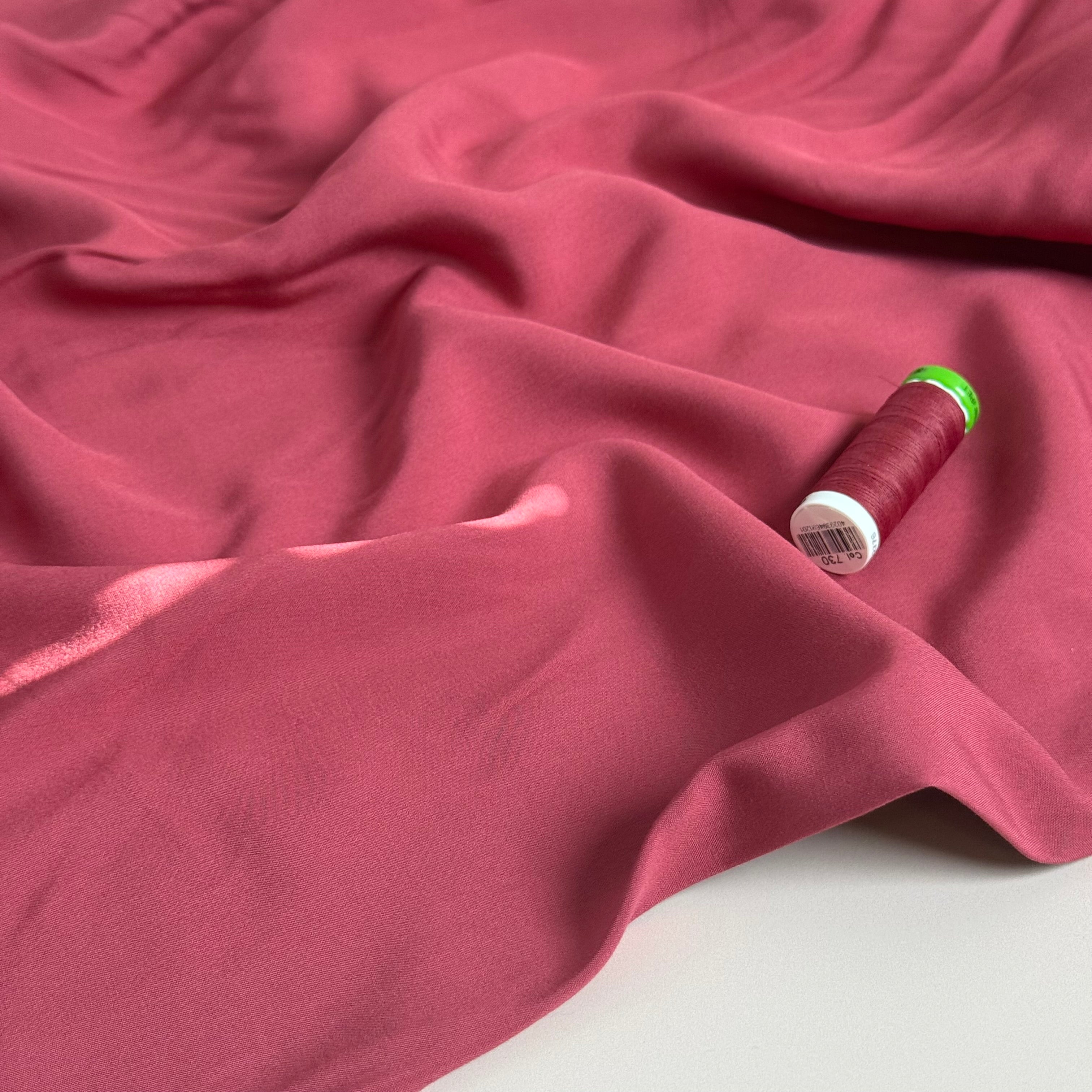 Elegance Rouge Plain ECOVERO Viscose Fabric