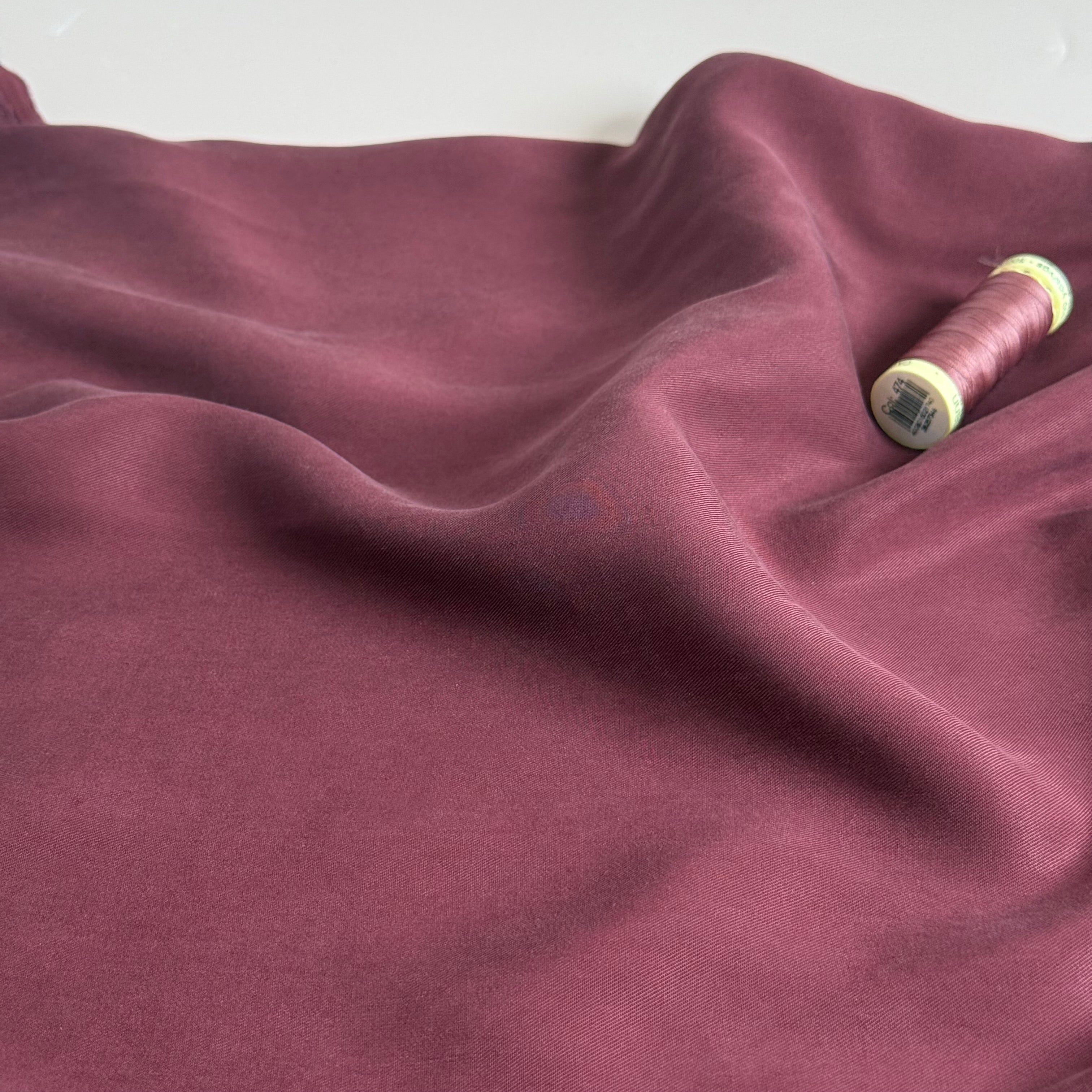 Lush in Budgundy TENCEL™ Lyocell Sandwashed Twill