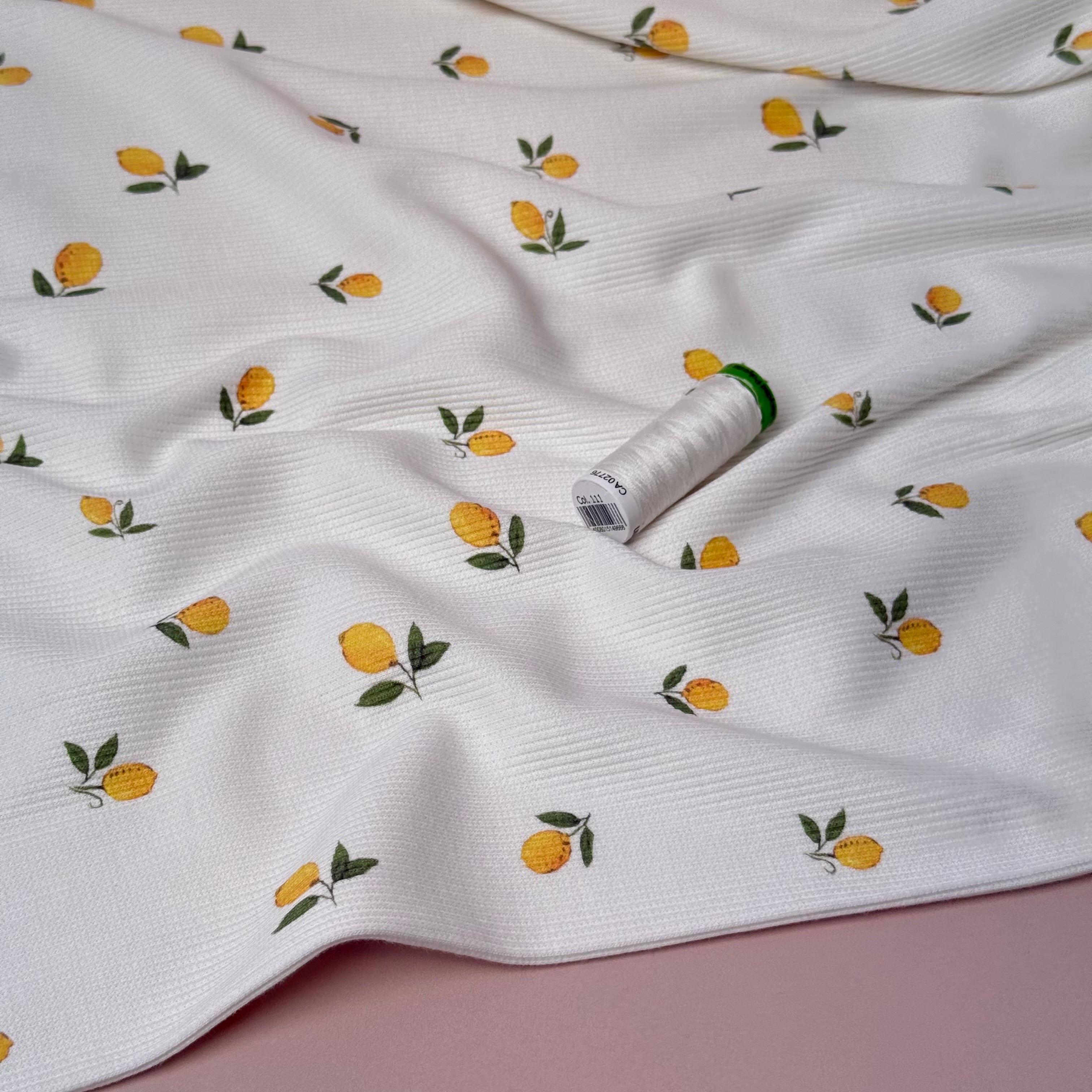 Cute Lemons Cotton Ribbed Jersey