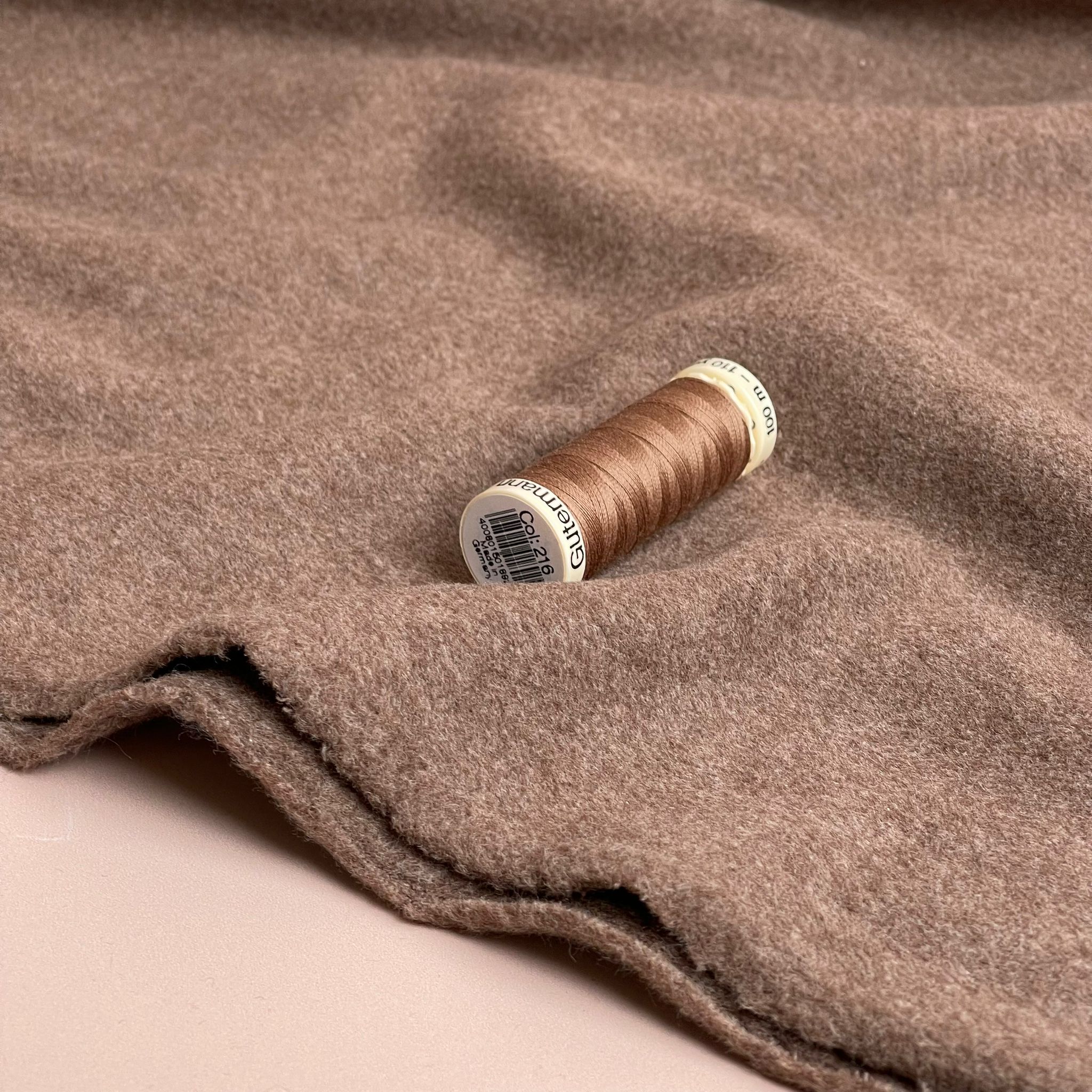 REMNANT 0.96 Metre - Pure Organic Cotton Fleece in Mocha Mousse