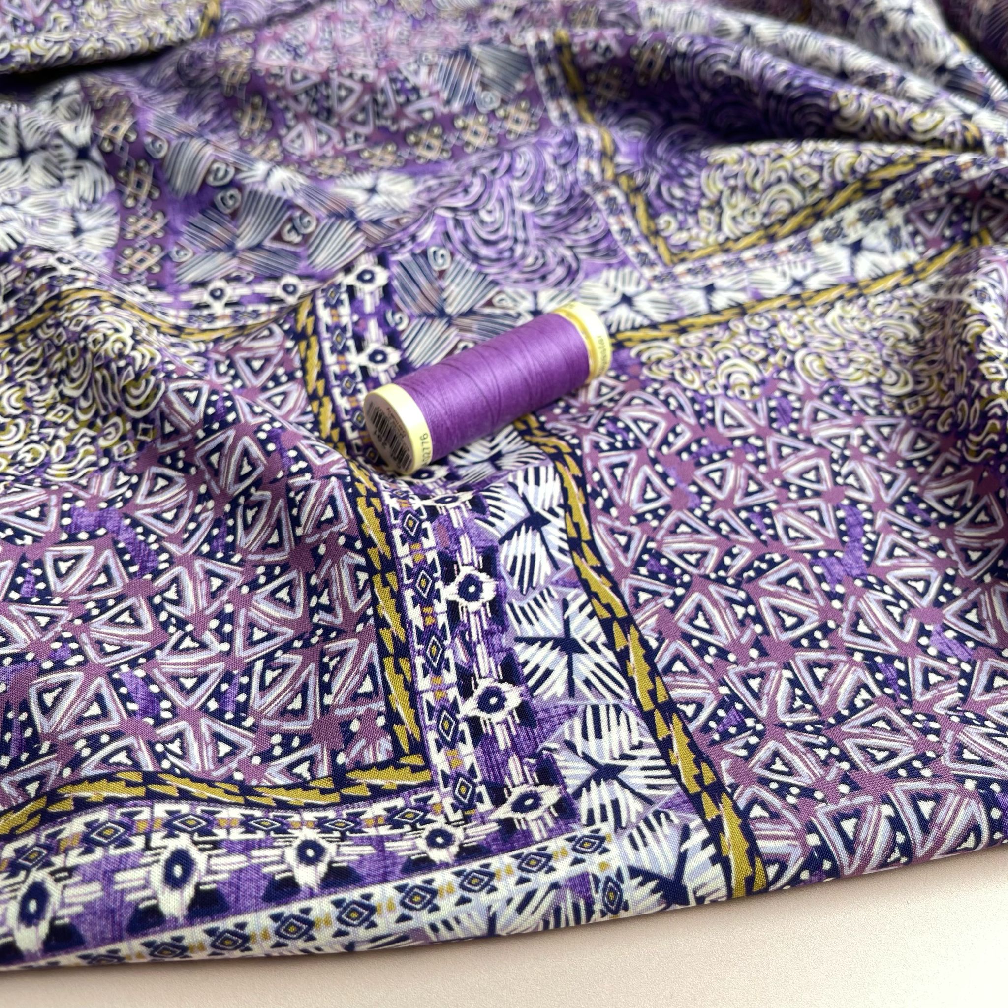 Boho Scarf in Purple Viscose Fabric