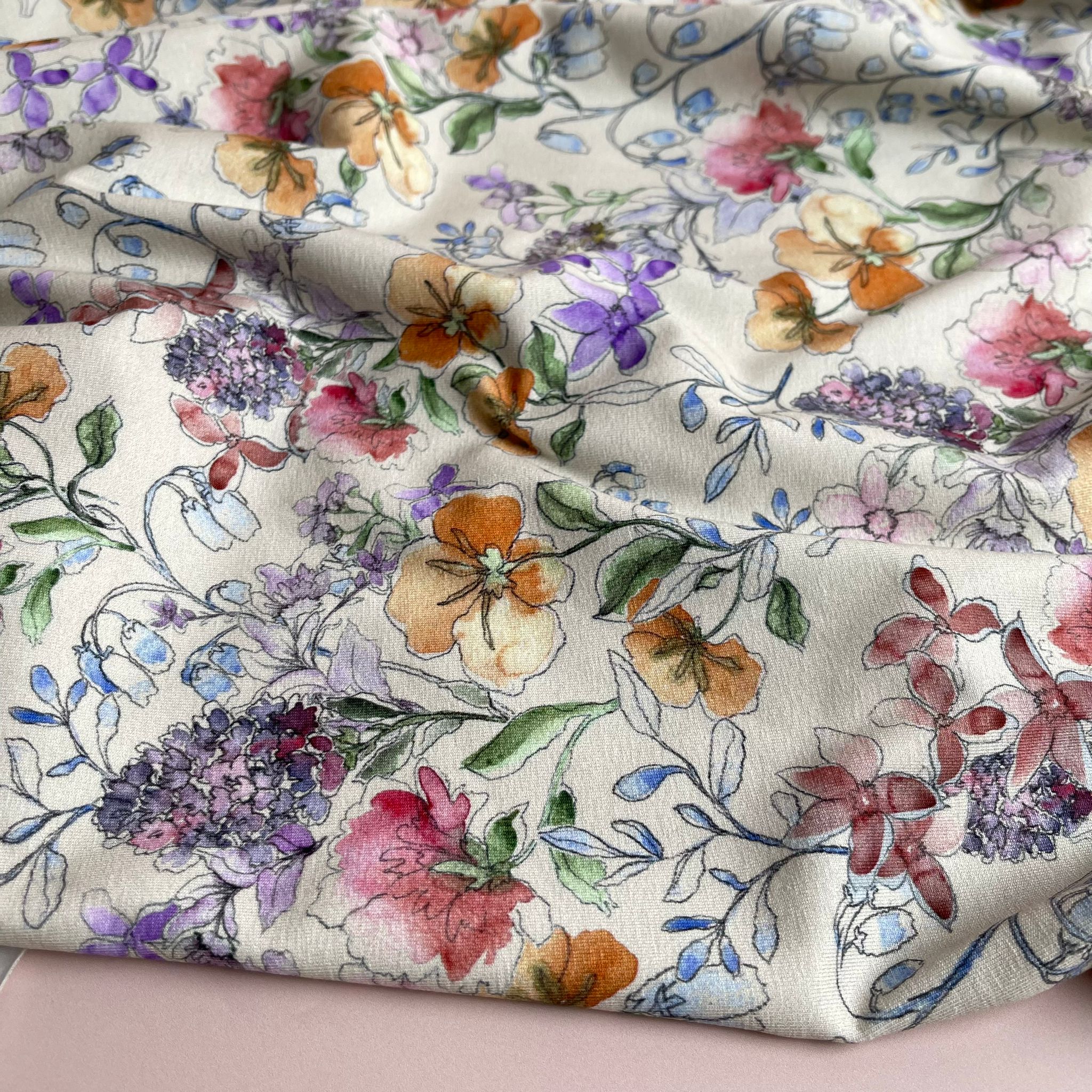 Danish Design - Watercolour Meadow Cotton Jersey Fabric