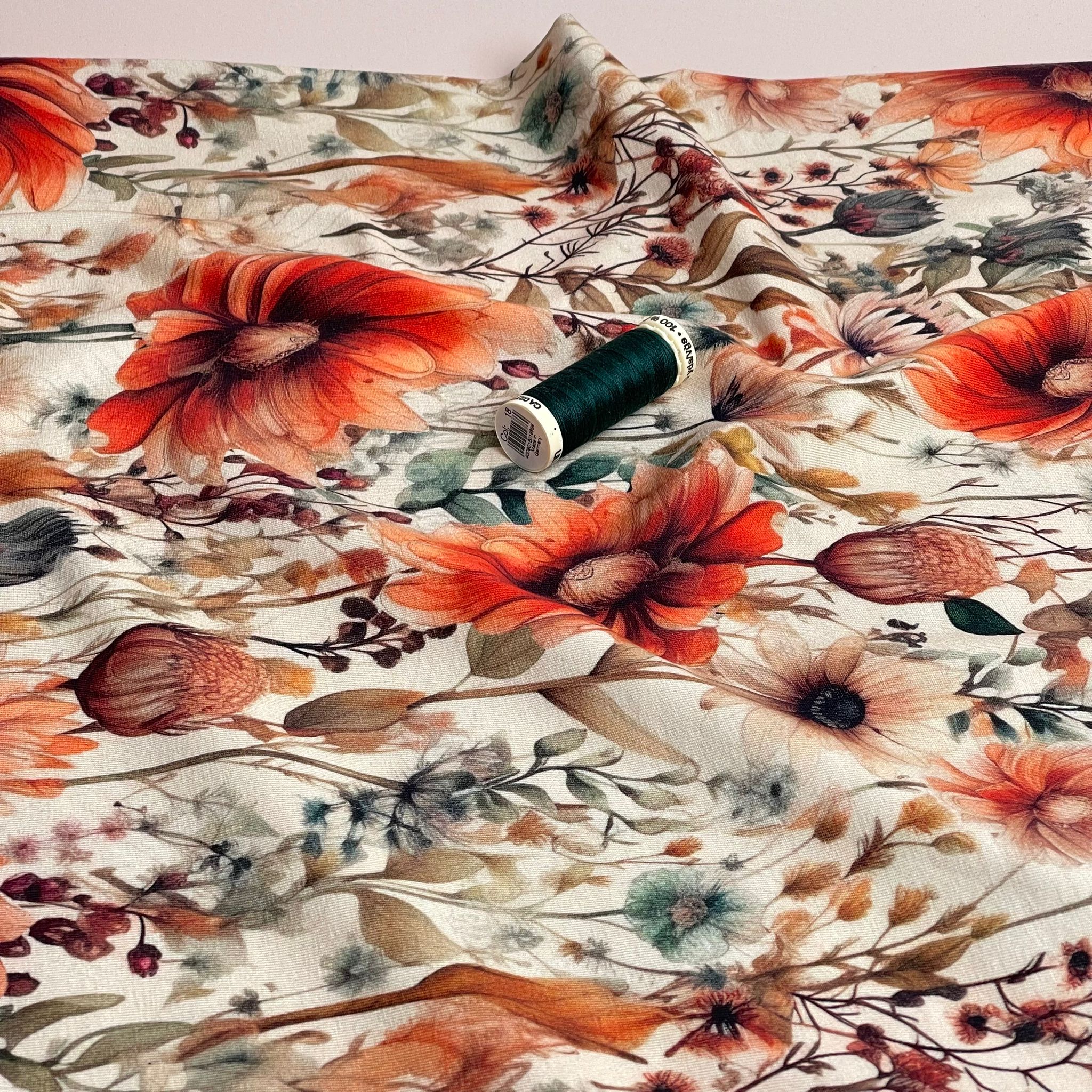 Danish Design - Autumn Florals Cotton Jersey Fabric