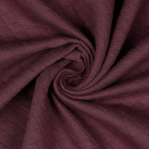 Diamond Jacquard Quilted Knit in Aubergine