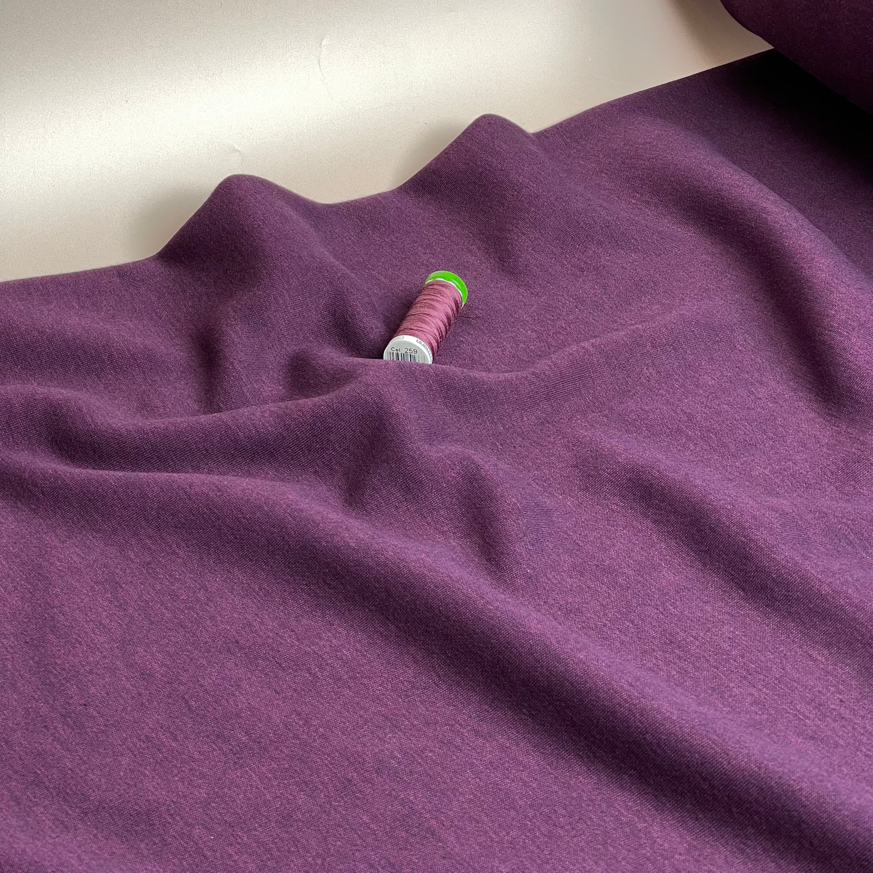 Danish Design - Snuggly Melange Brushed Sweat-shirting in Magenta Purple