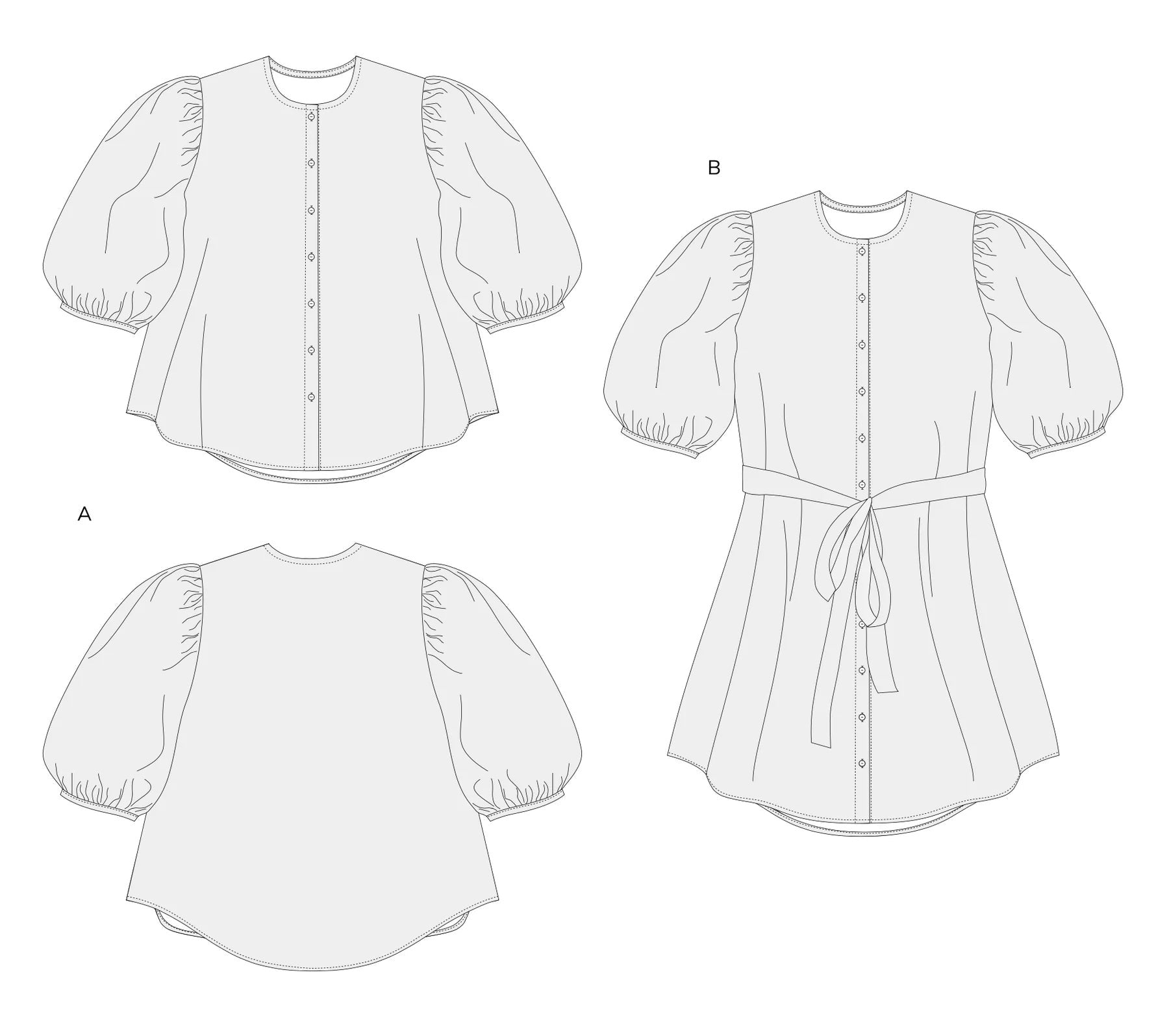 Sewing Kit - Anthea Blouse in Lupine Petals Pure Linen & M&M Ginghams (multiple colours)