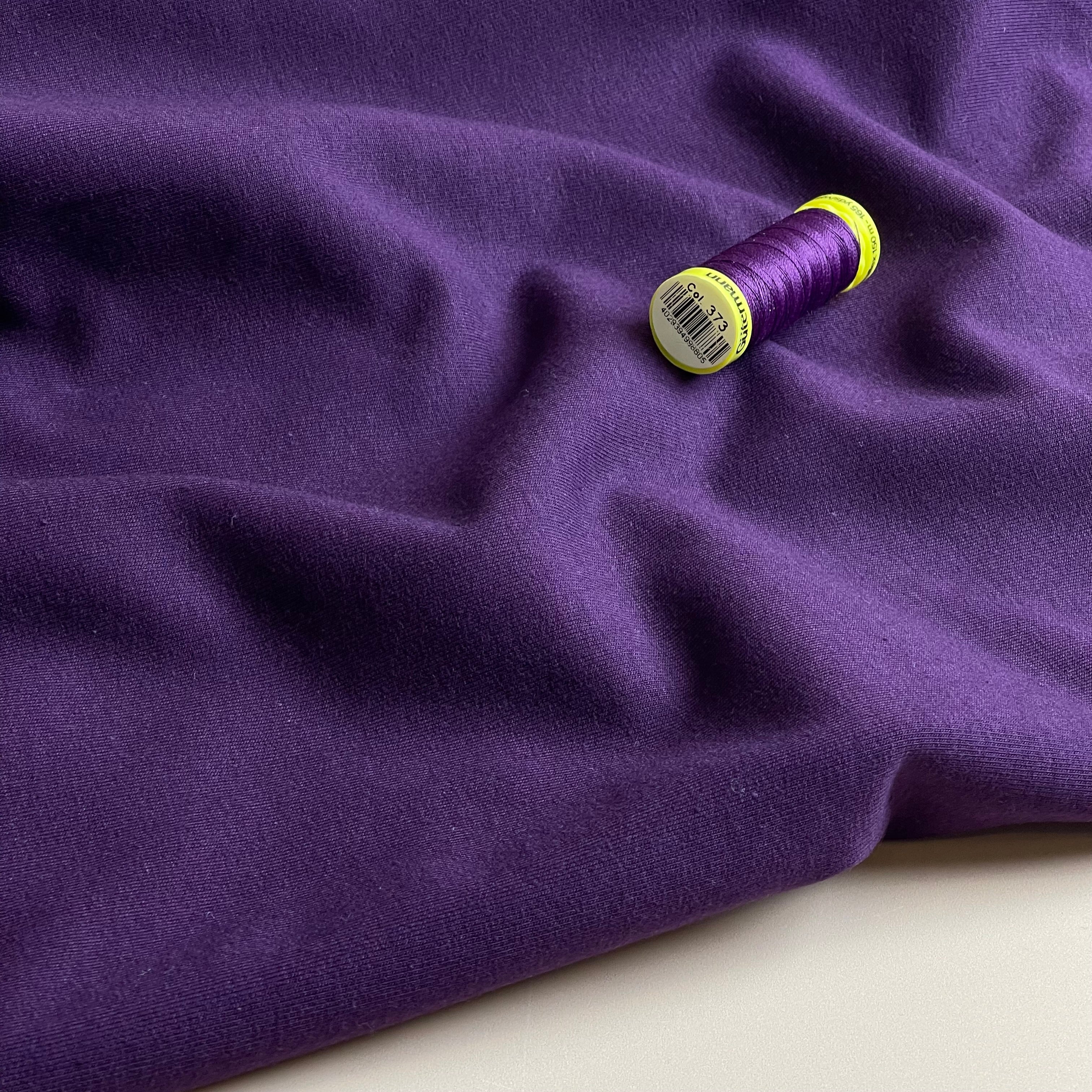 Brushed Sweat-shirting in Dark Purple