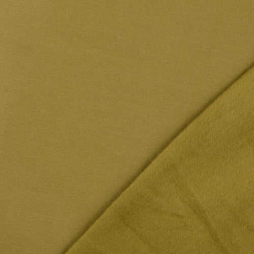 REMNANT 0.95 Metre - Peach Soft Cotton Sweat-shirting Fabric in Olive