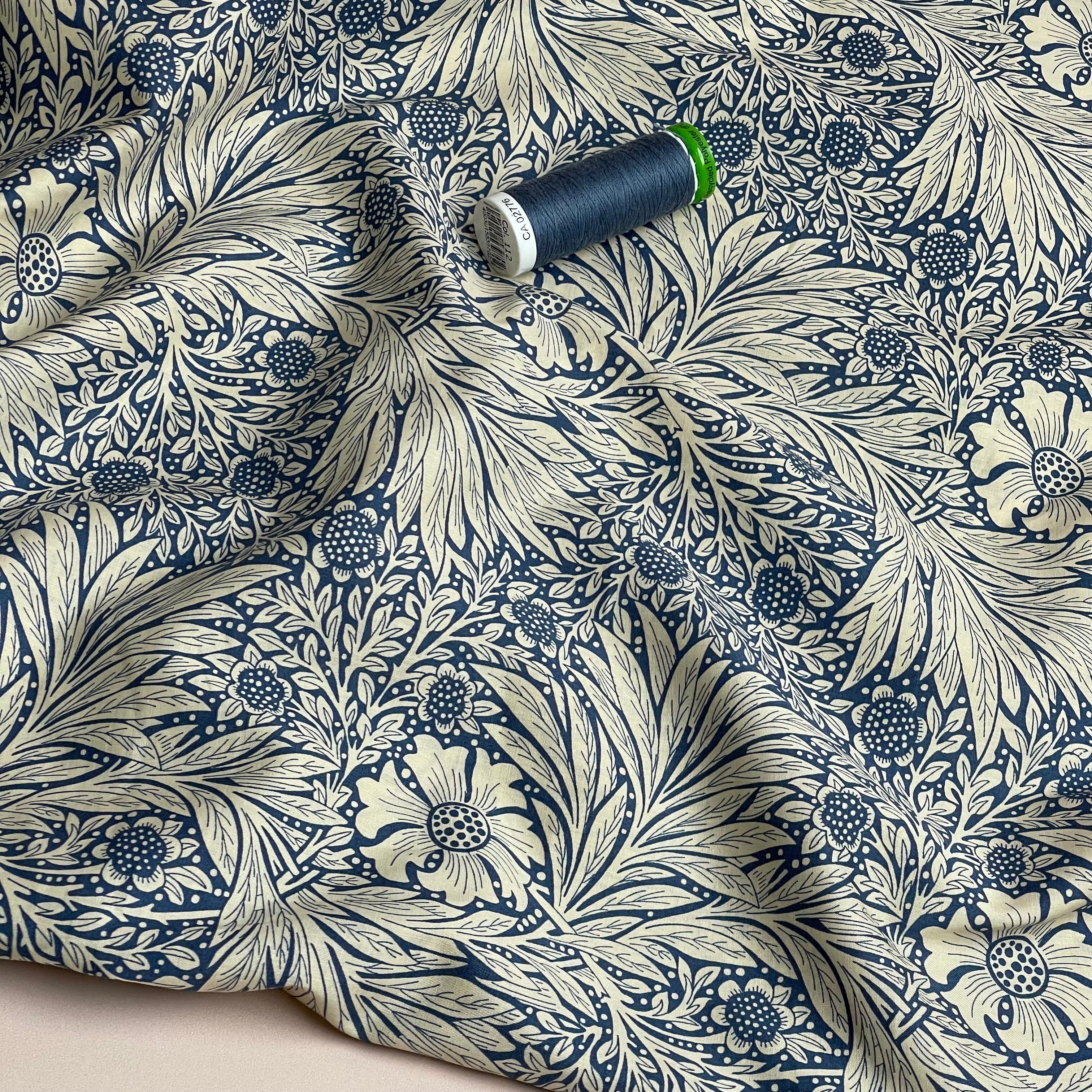 Victoria Blue Cotton Lawn Fabric
