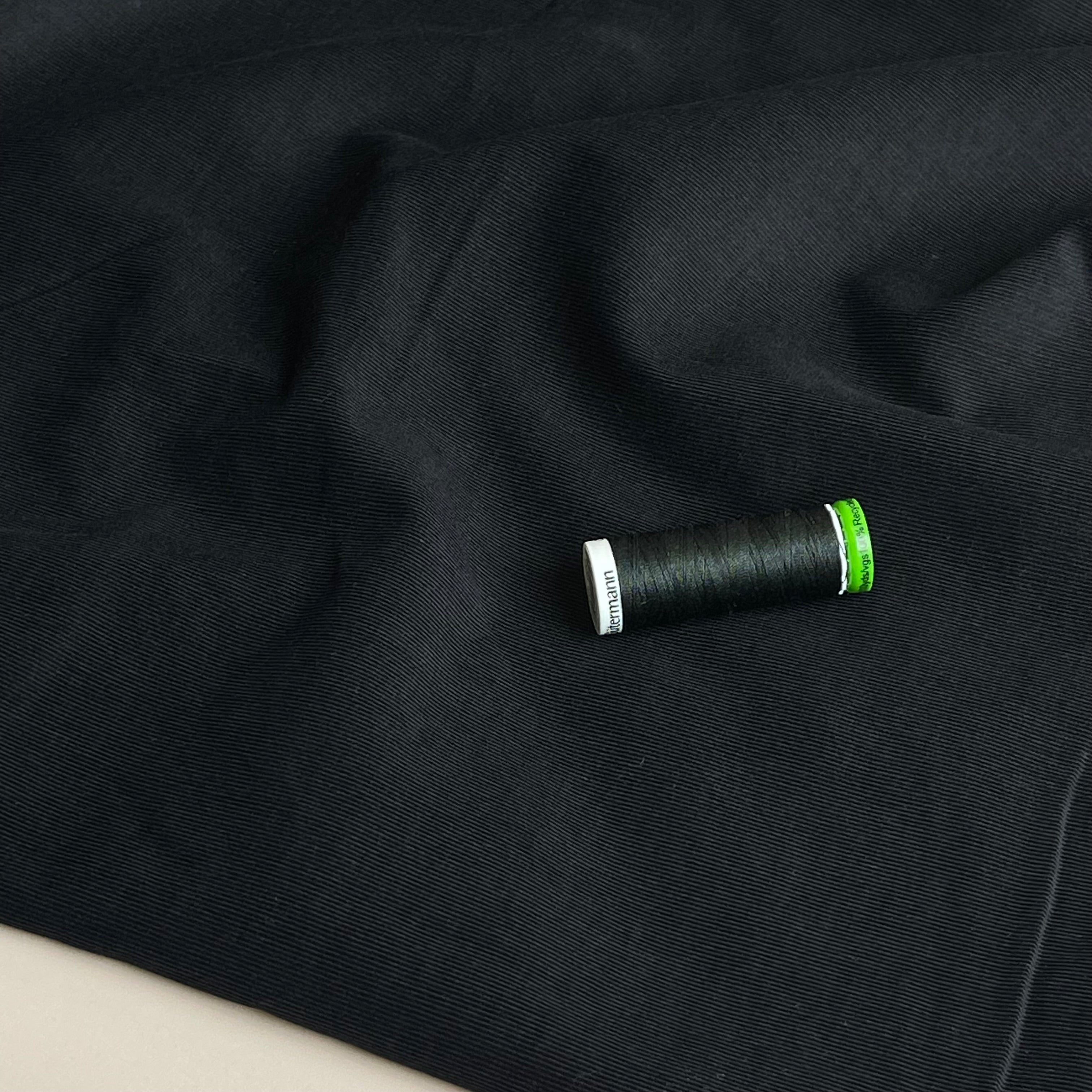 28 Wale Pure Cotton Needlecord in Black