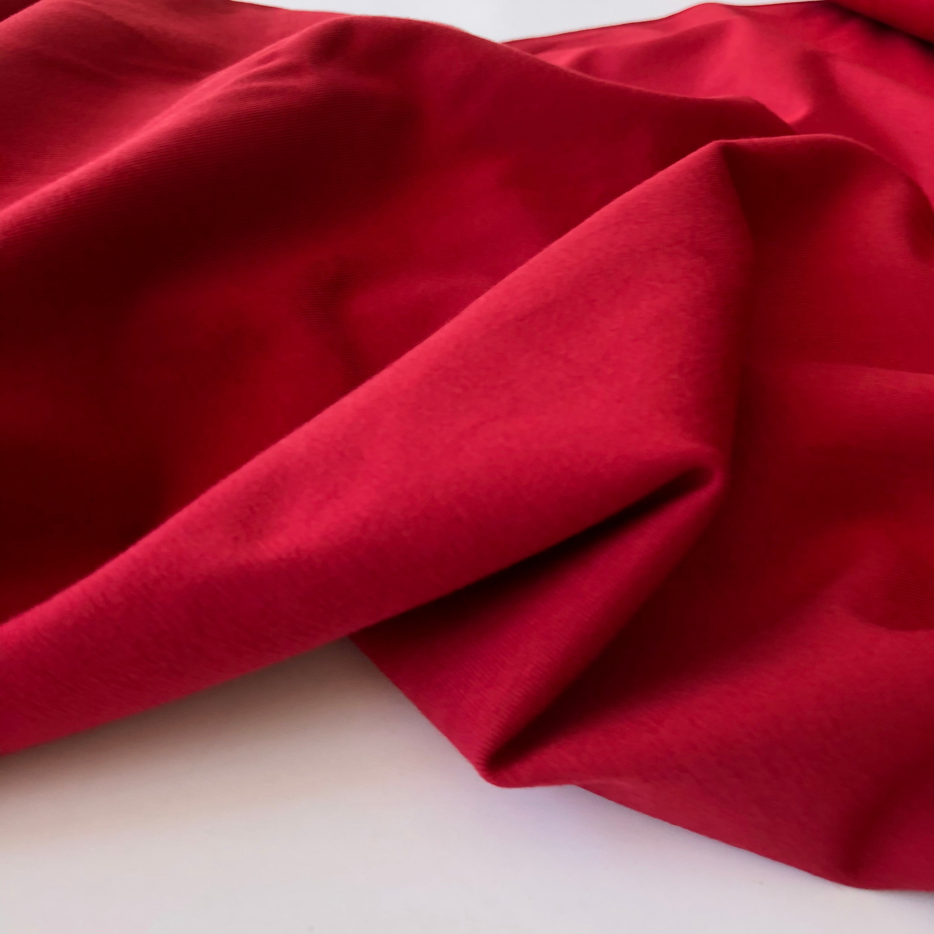 REMNANT 1.3 Metre - Essential Chic Red Wine Plain Cotton Jersey Fabric