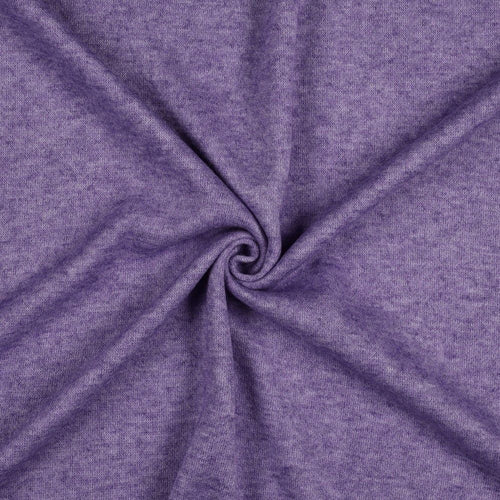 Snug Viscose Blend Sweater Knit in Purple Melange