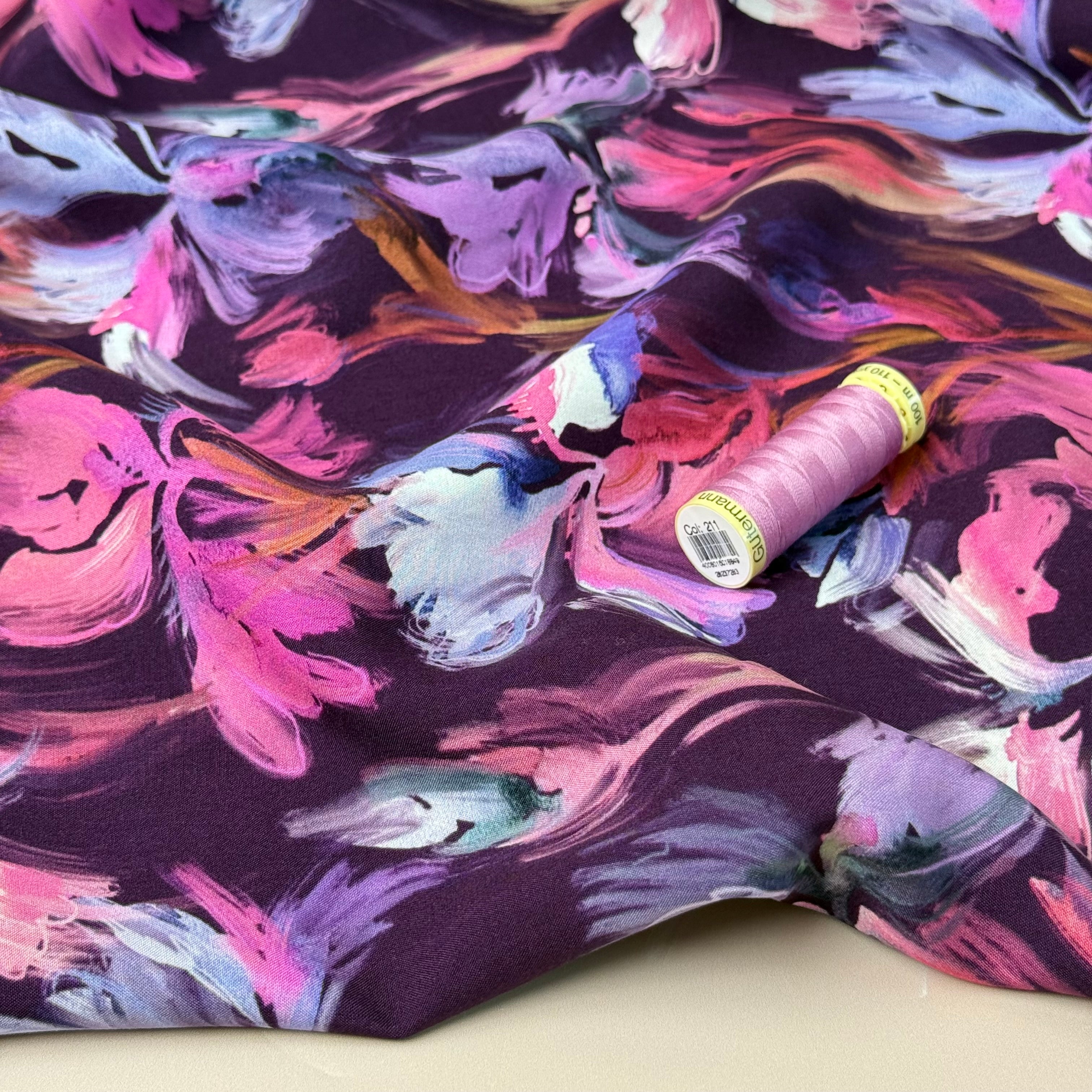Purple Iris Viscose Fabric