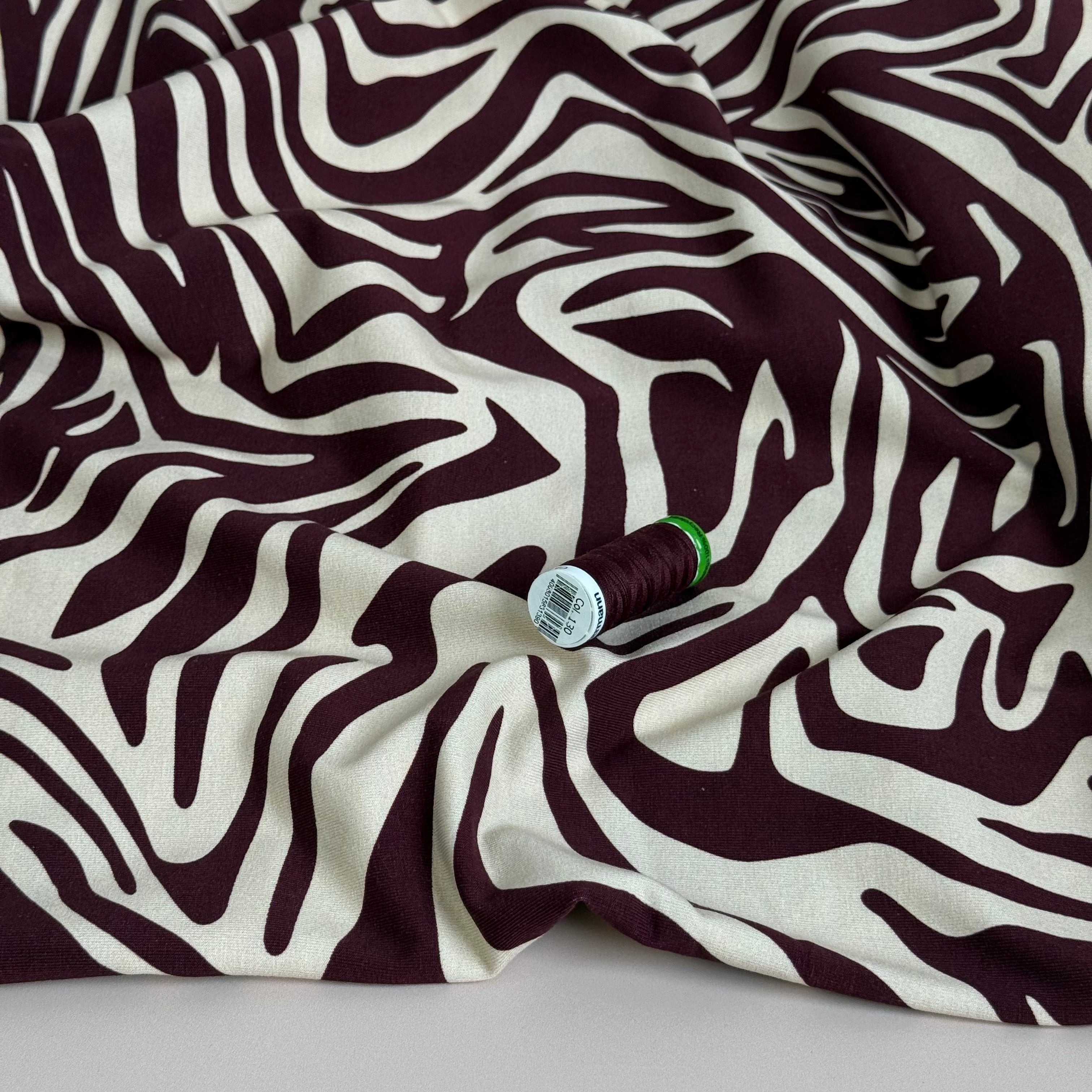 Danish Design - Zebra Bordeaux Cotton Jersey