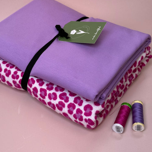 Limited Edition - Luxury Pyjama Kit with Pink Leopard Cotton Flannel and Jersey