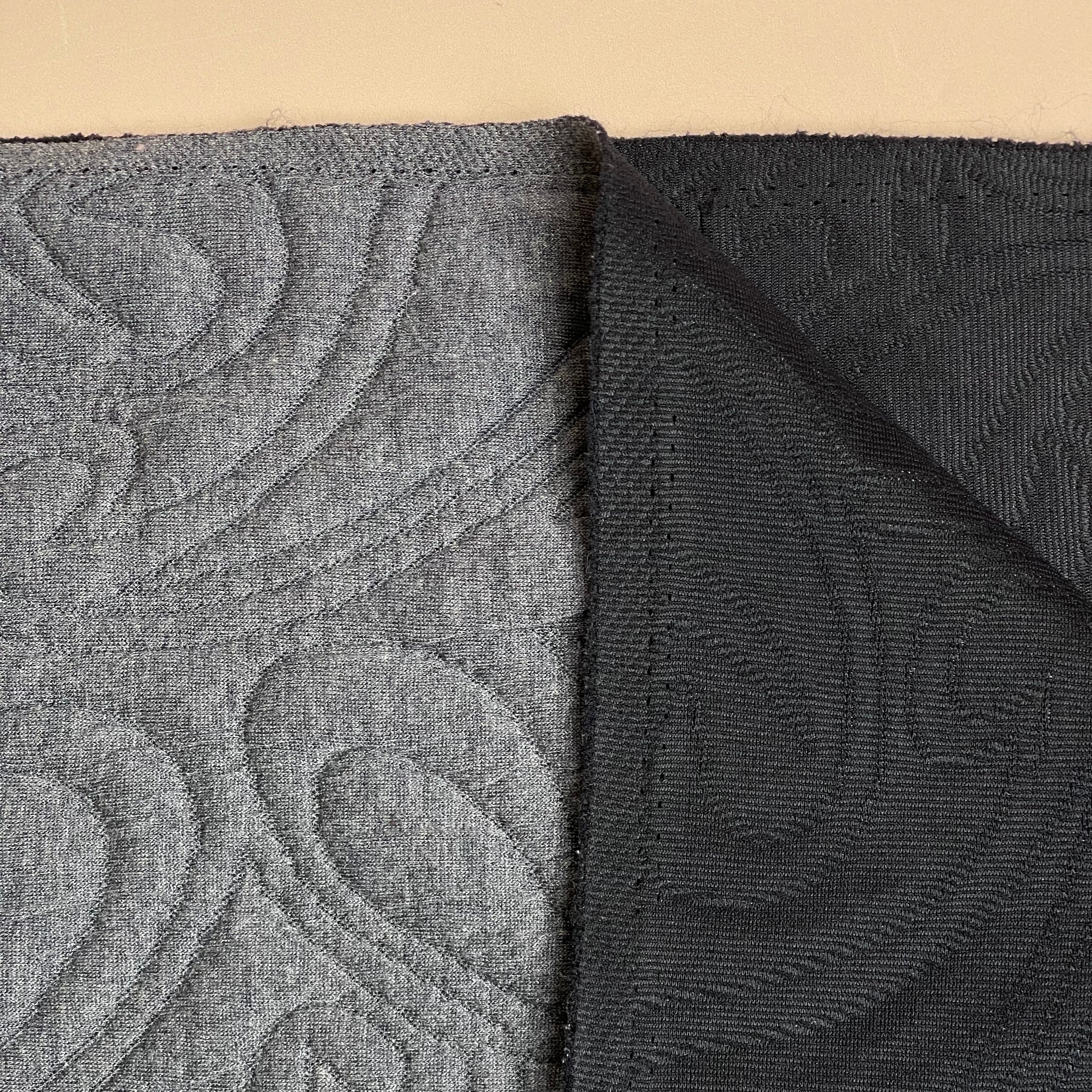 Paisley Jacquard Quilted Knit in Navy