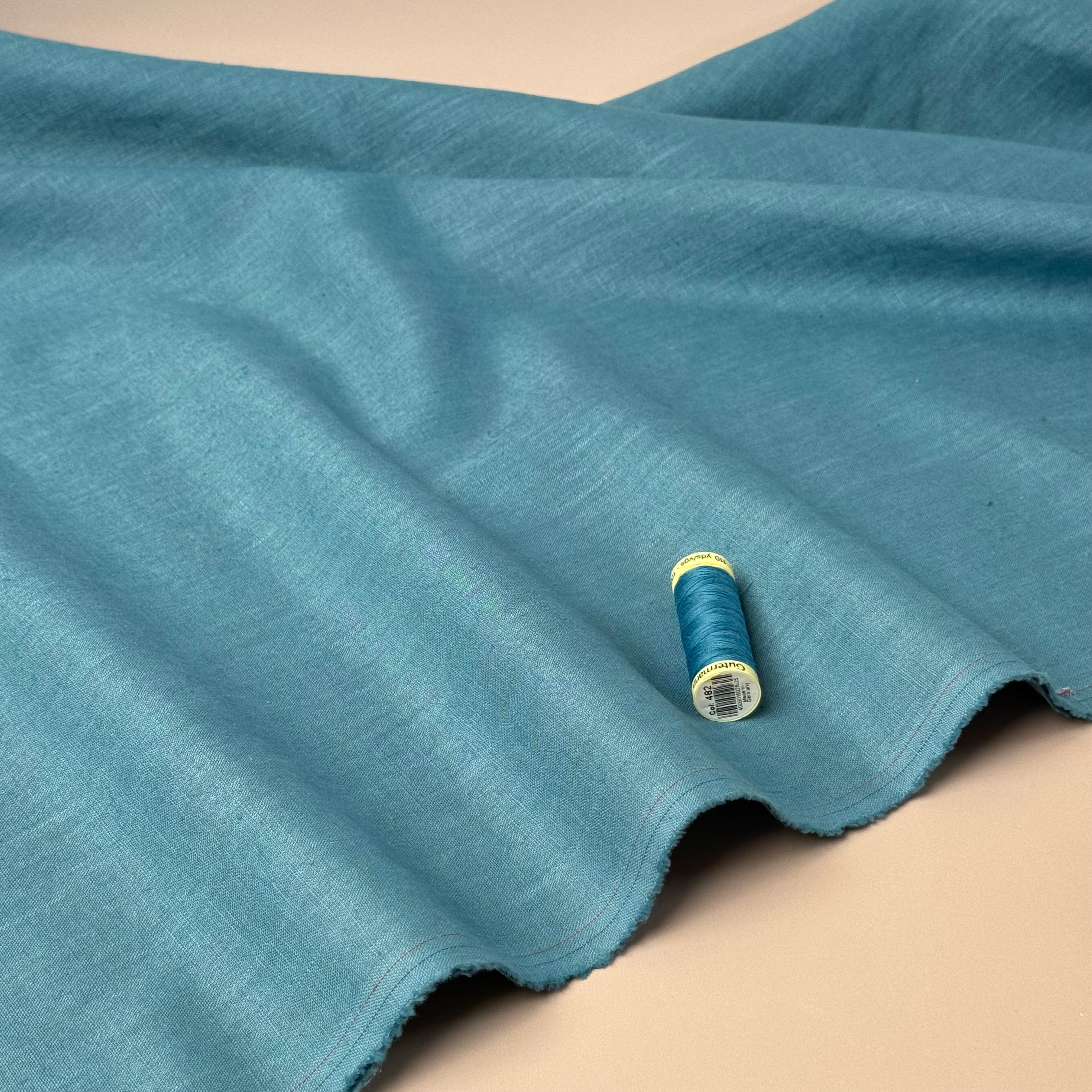 Breeze LIGHT Light Petrol - Enzyme Washed Linen Fabric