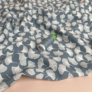 Gingko Grey Viscose Fabric